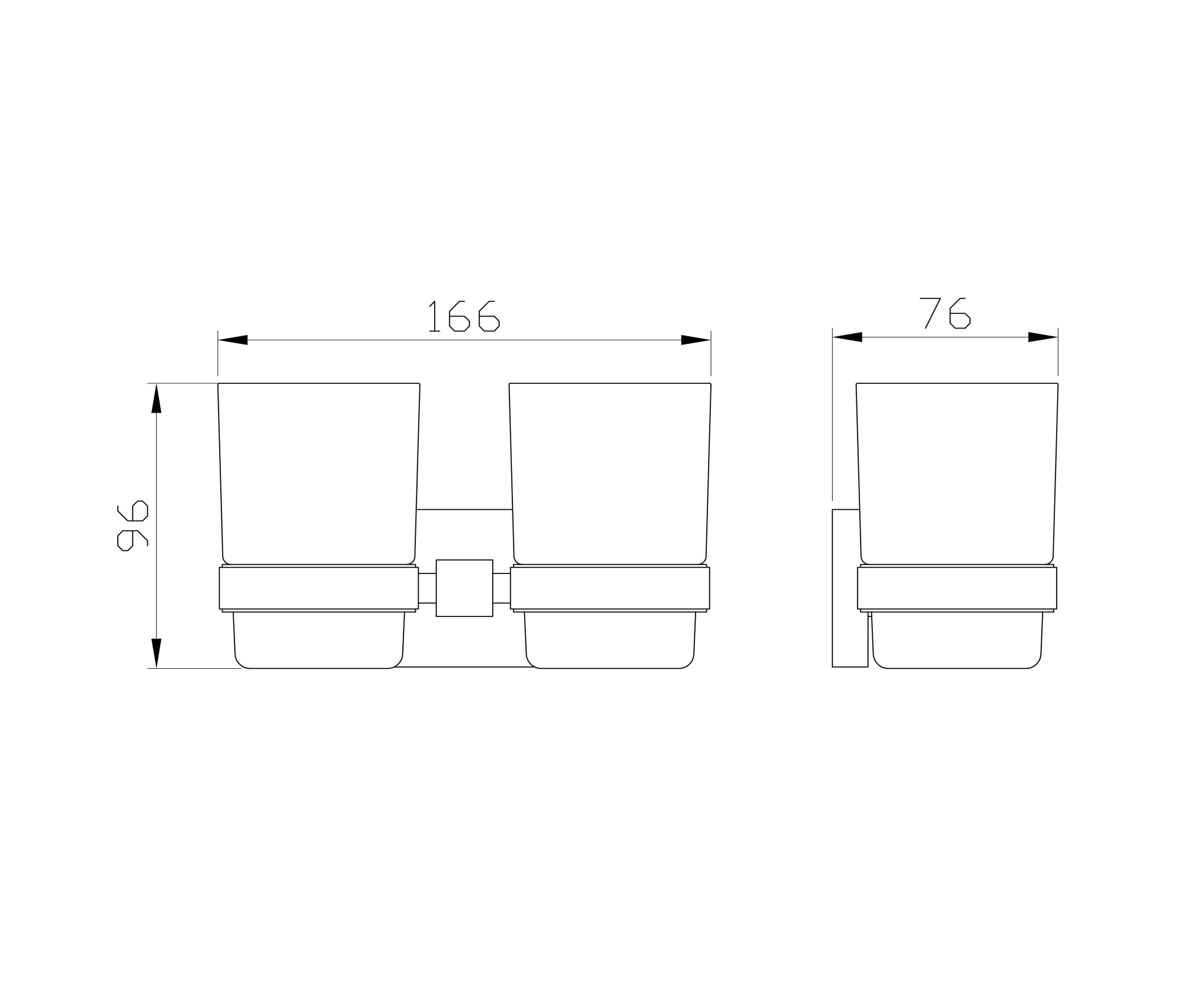 Два стакана для зубных щеток с держателем wonzon & woghand polo, брашированный никель (ww-8928-bn)