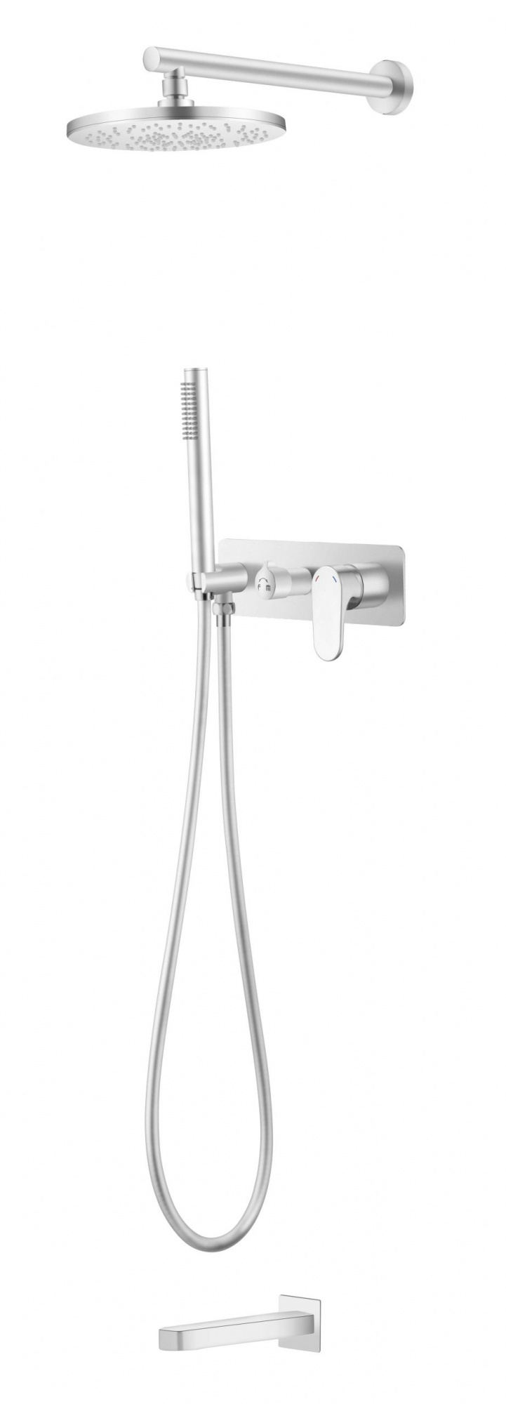 Смеситель встроенный для душа с верхней лейкой и изливом spectre matt white