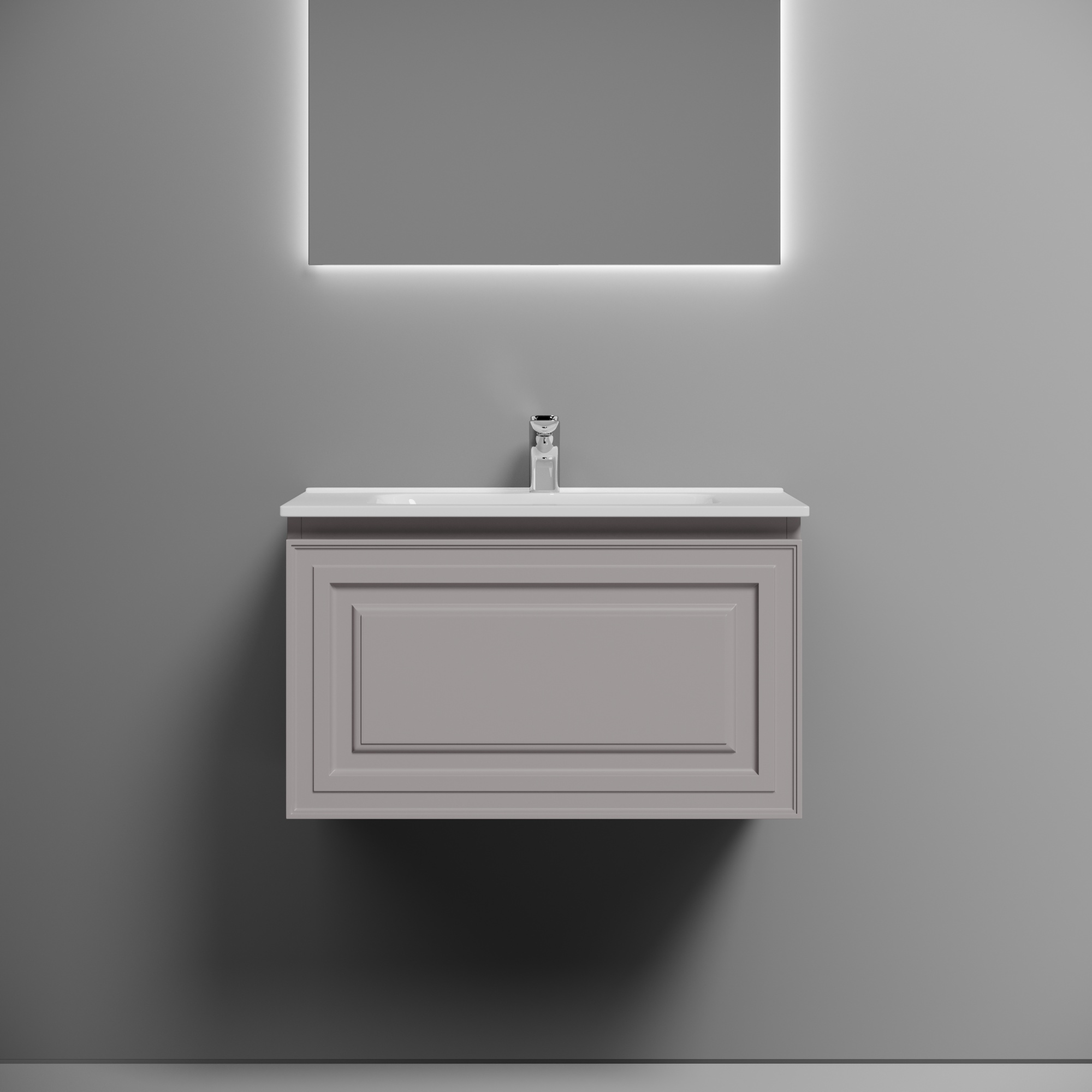 Тумба подвесная sancos very 690х445х406, c одним  ящиком оснащенным доводчиками, doha soft , арт.vr70sm