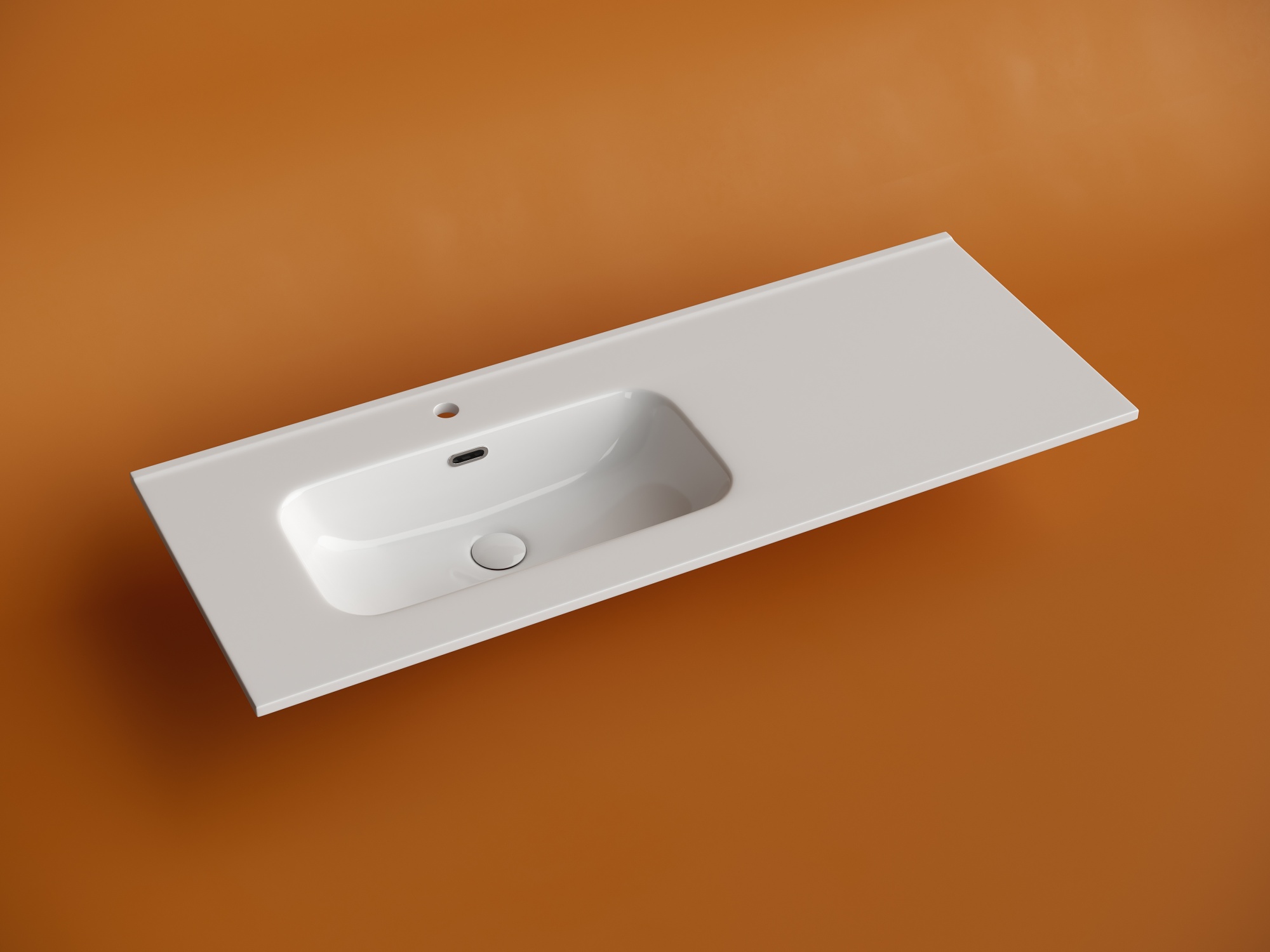 Раковина накладная мебельная element с отверстием под смеситель чаша слева 1210x465x180 мм цвет белый cn7006l