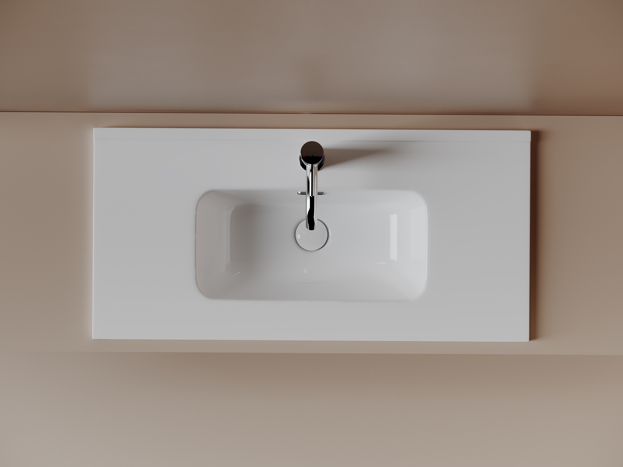 CN7026 Раковина мебельная накладная Compact 810x395x170, цвет белый