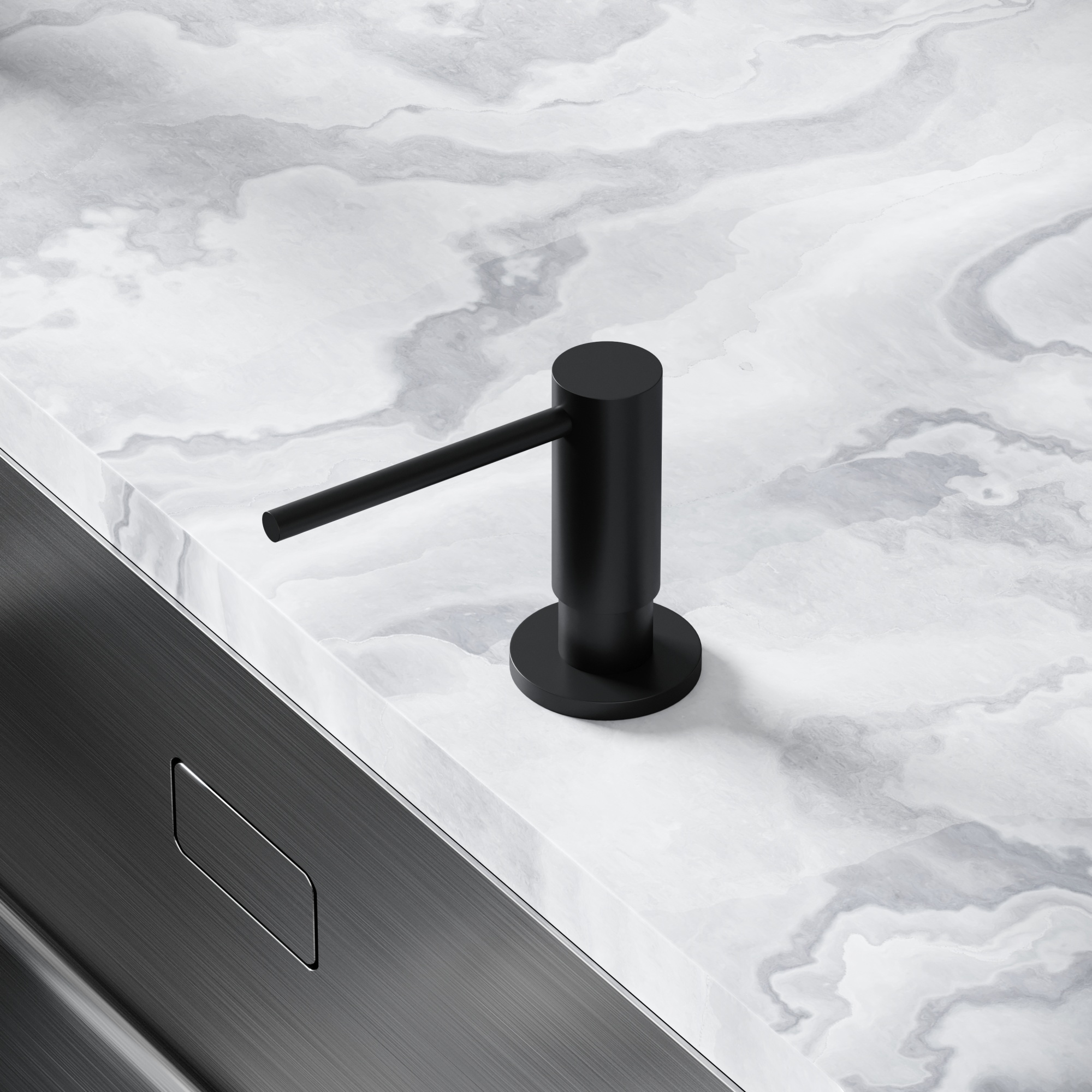 Дозатор для кухонной мойки Sancos, объем 500 мл, цвет черный матовый, арт. SC40100MB