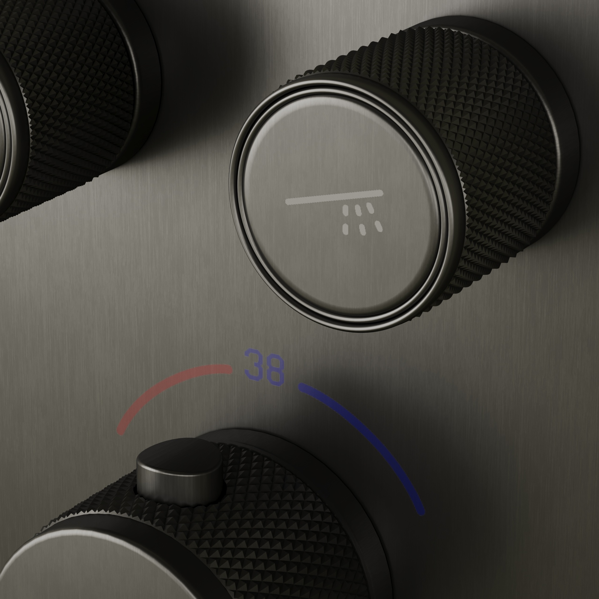 Душевой комплект sancos space встраиваемый c термостатическим смесителем, цвет вороненая сталь , арт. sc3006gmg Душевой комплект sancos space встраиваемый c термостатическим смесителем, цвет вороненая сталь , арт. sc3006gmg