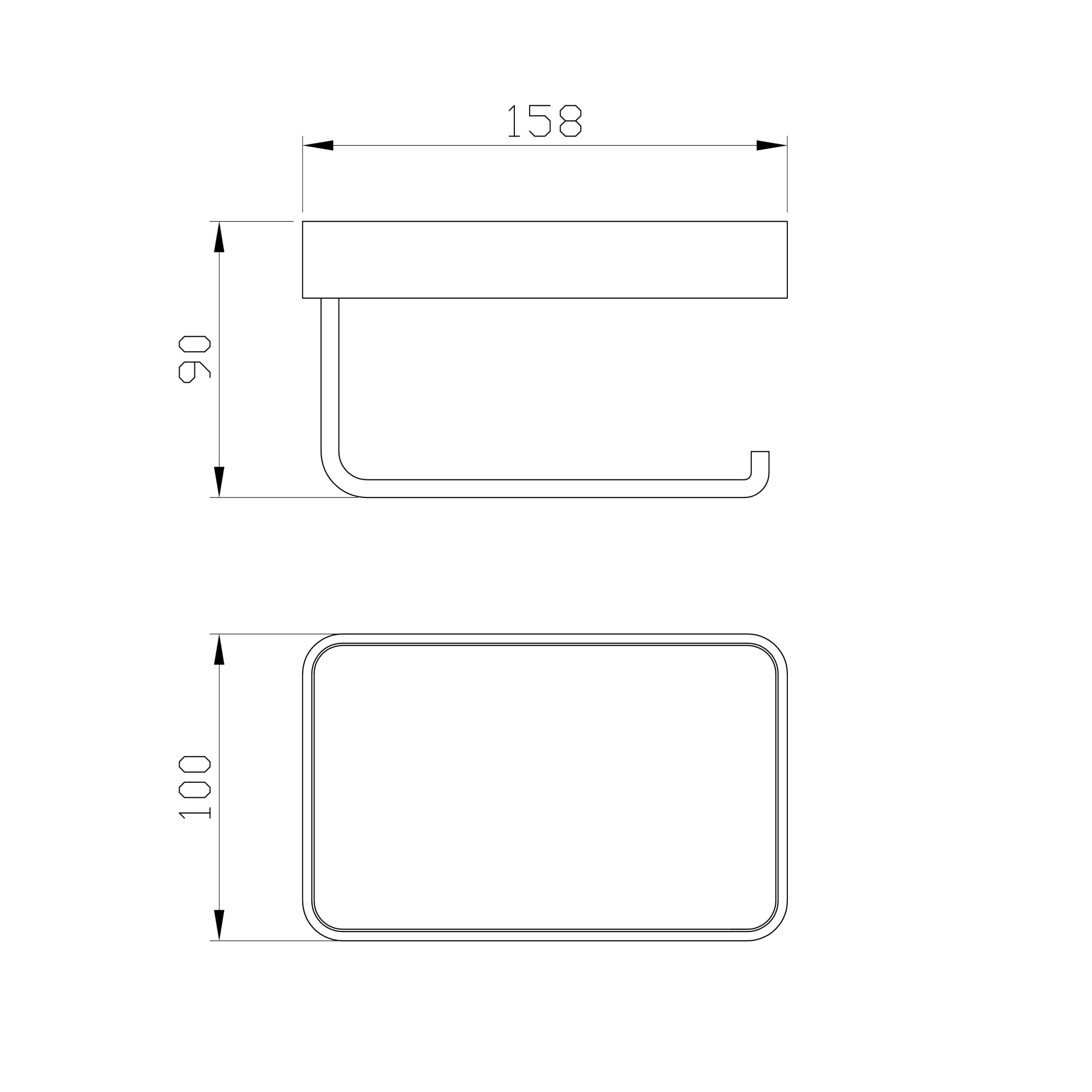 Держатель для туалетной бумаги с полкой wonzon & woghand graffity, темный графит (ww-9366-bgm)