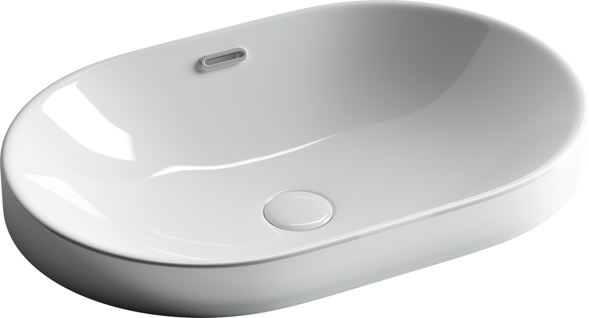 Умывальник овальный встраиваемый сверху в столешницу element 600x400x195мм