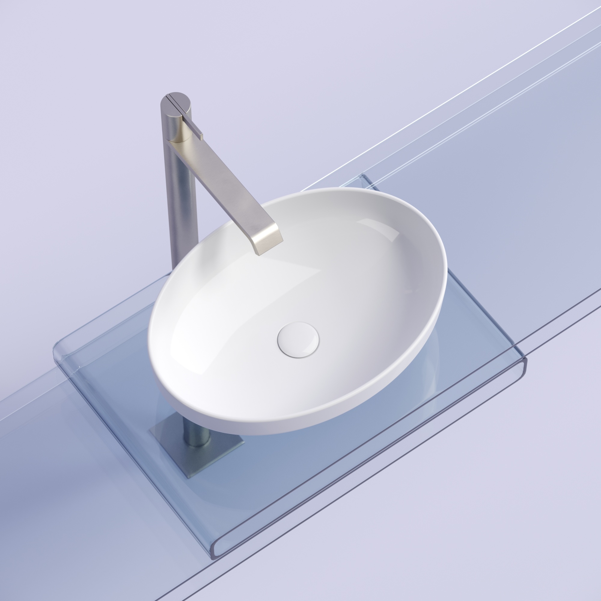 Умывальник чаша накладная овальная element 502x363x145мм