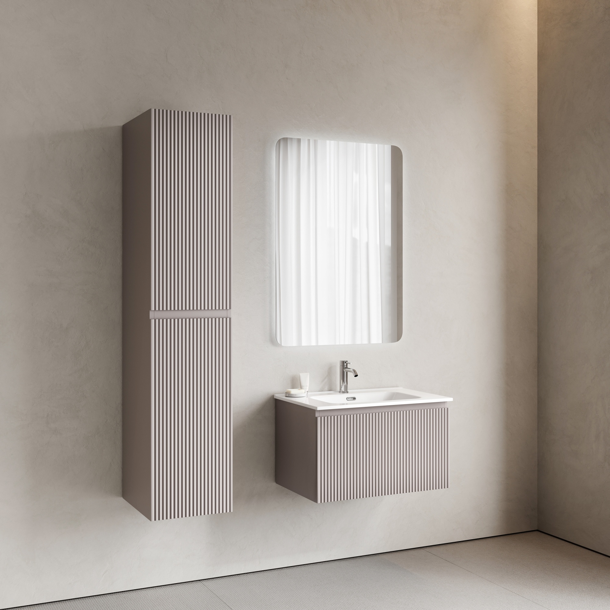 Тумба подвесная SANCOS Snob R 1.0 690х445х406, c одним ящиком оснащенным доводчиками Doha Soft, арт. SNR1.070SM