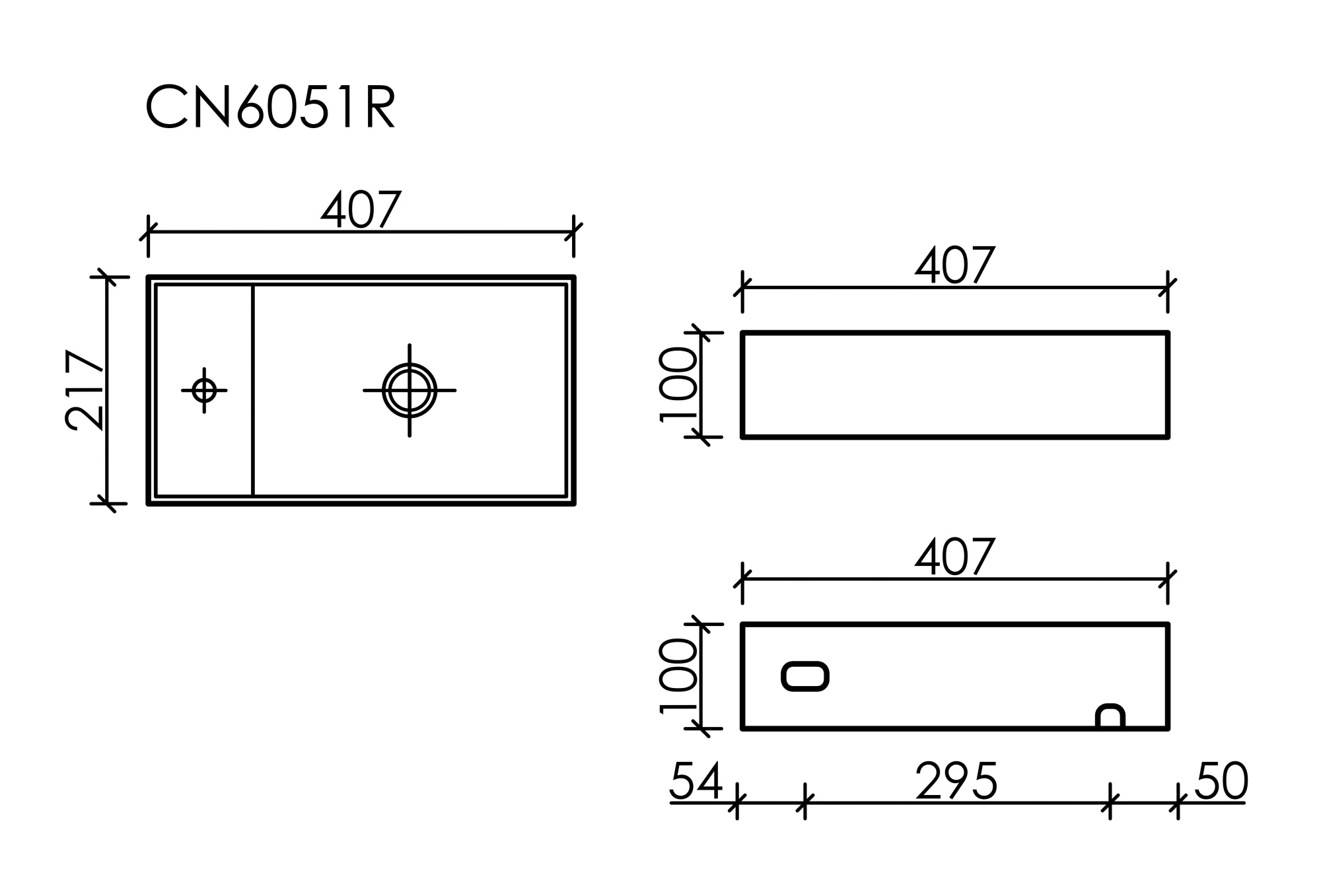 Умывальник подвесной прямоугольный (чаша справа, отверстие под смеситель слева) цвет темный антрацит матовый element 407x217x100