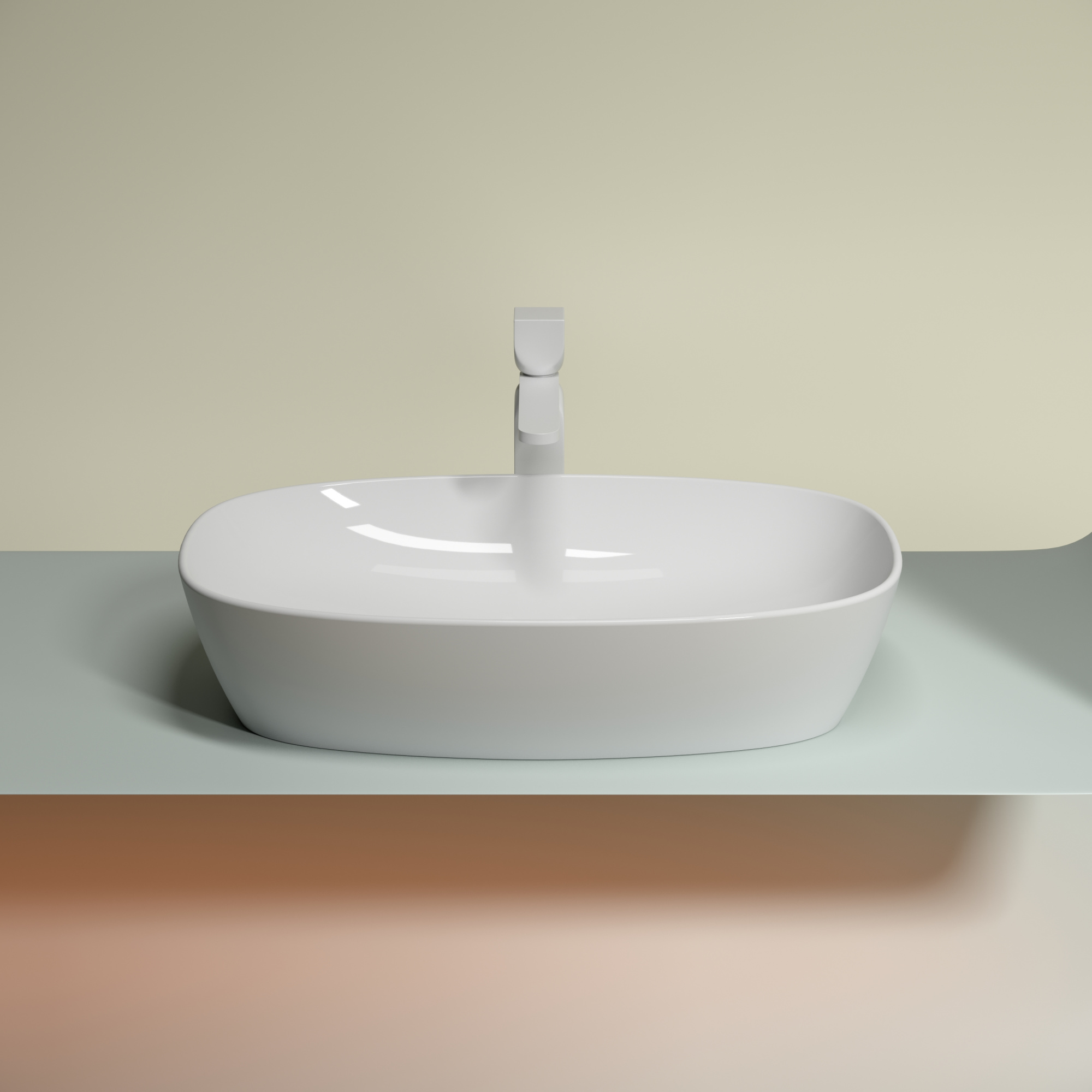 Умывальник чаша накладная овальная element 600x380x138мм