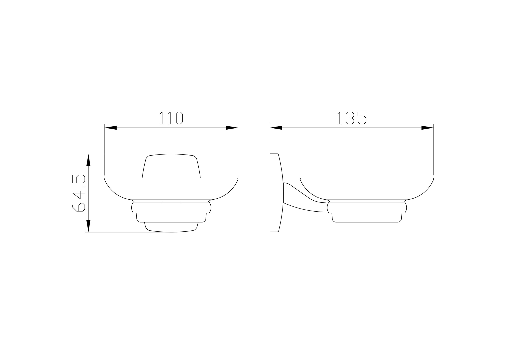 Мыльница с держателем wonzon & woghand porto, хром (ww-1201)
