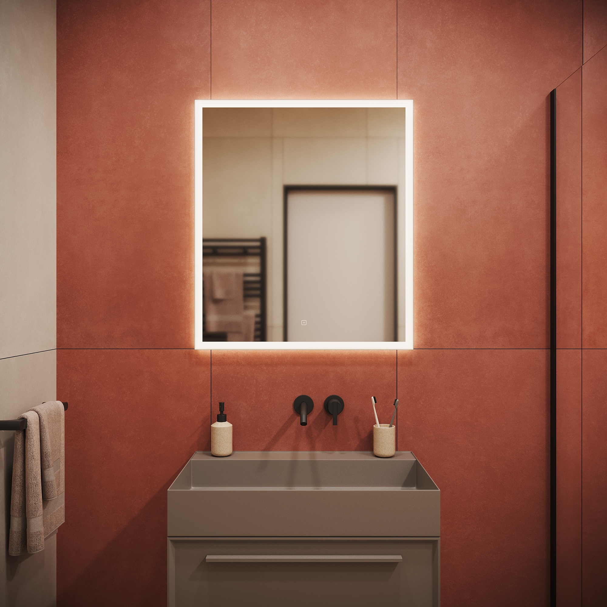 Зеркало для ванной комнаты  sancos palace 700х800 с подсветкой, арт. pa700