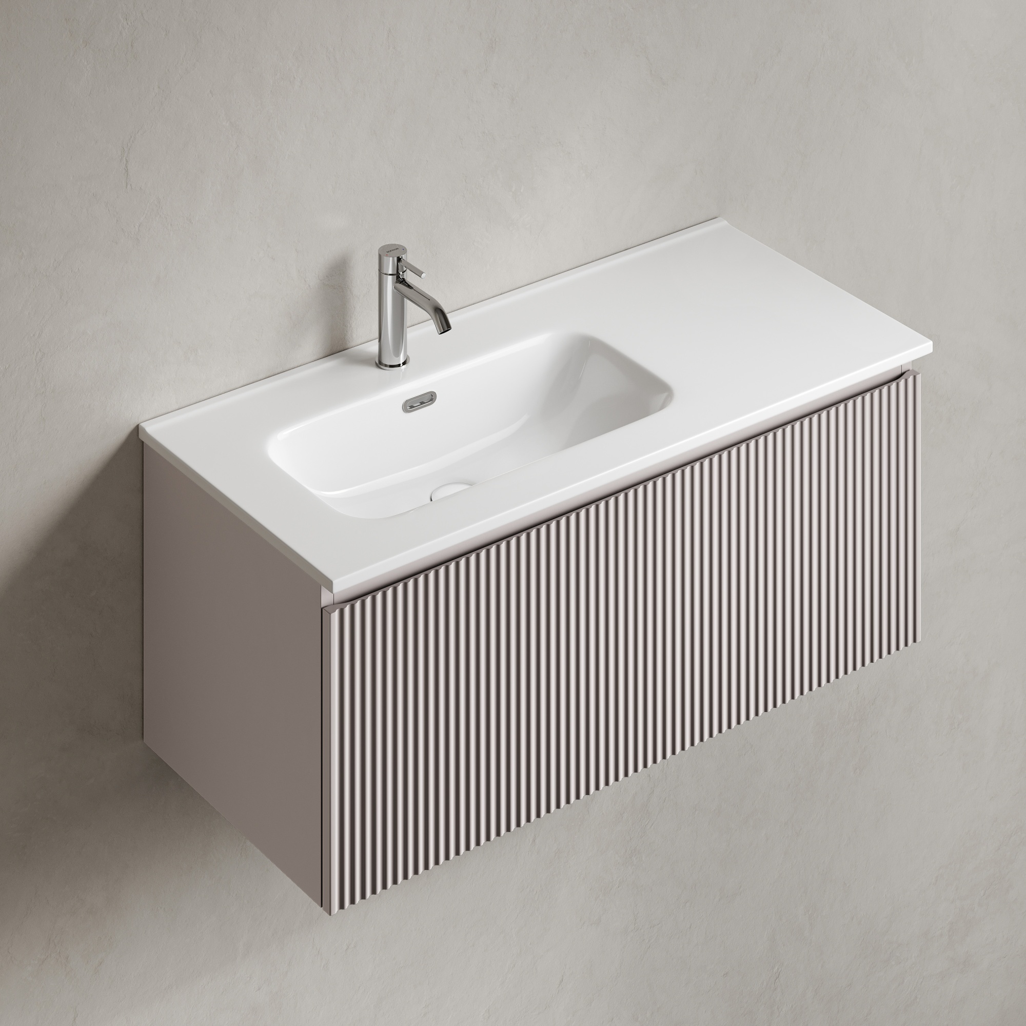 Тумба подвесная SANCOS Snob R 1.0 995х445х406, c одним ящиком оснащенным доводчиками, Doha Soft , арт.SNR1.0100LSM