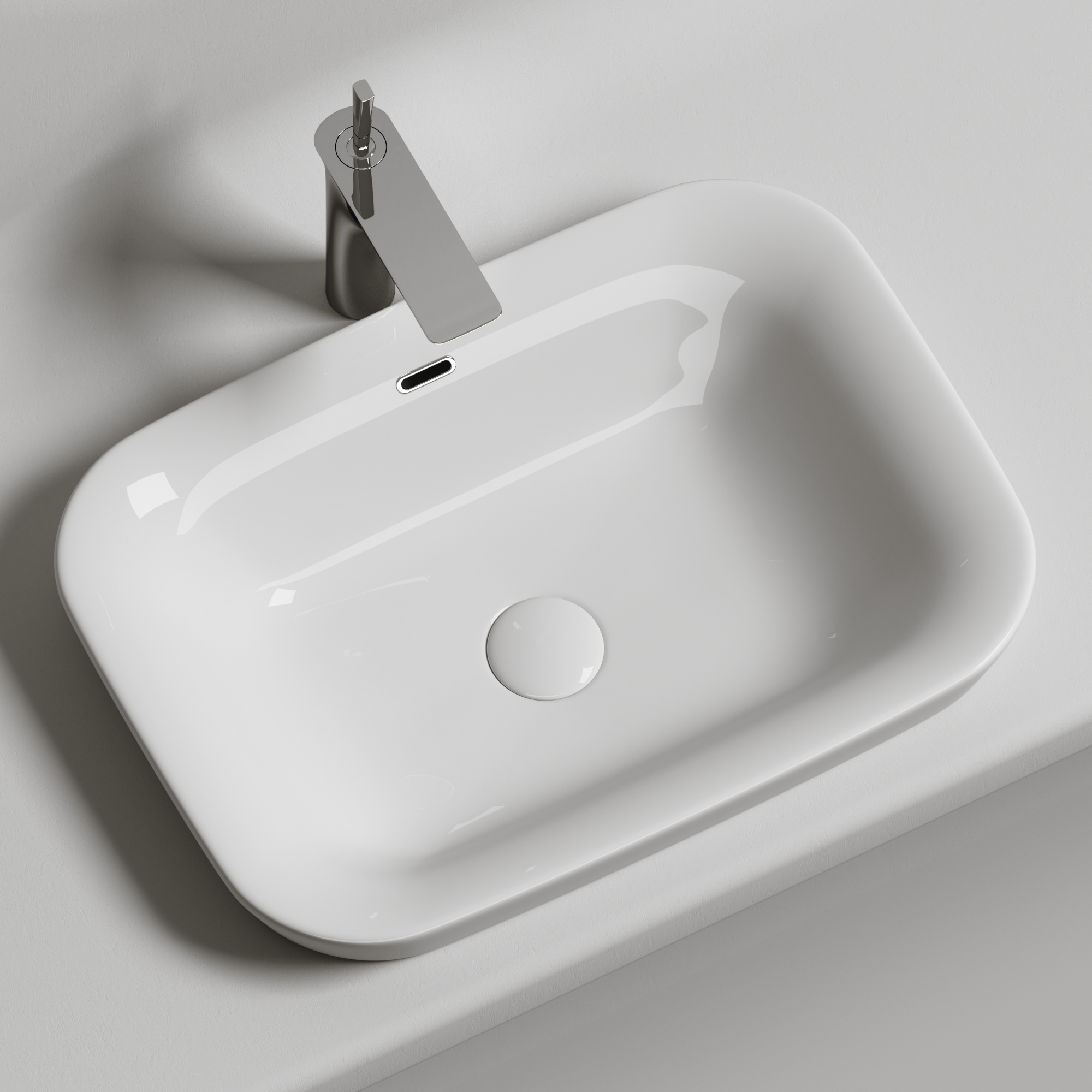 Умывальник прямоугольный встраиваемый сверху в столешницу element 580x400x150мм