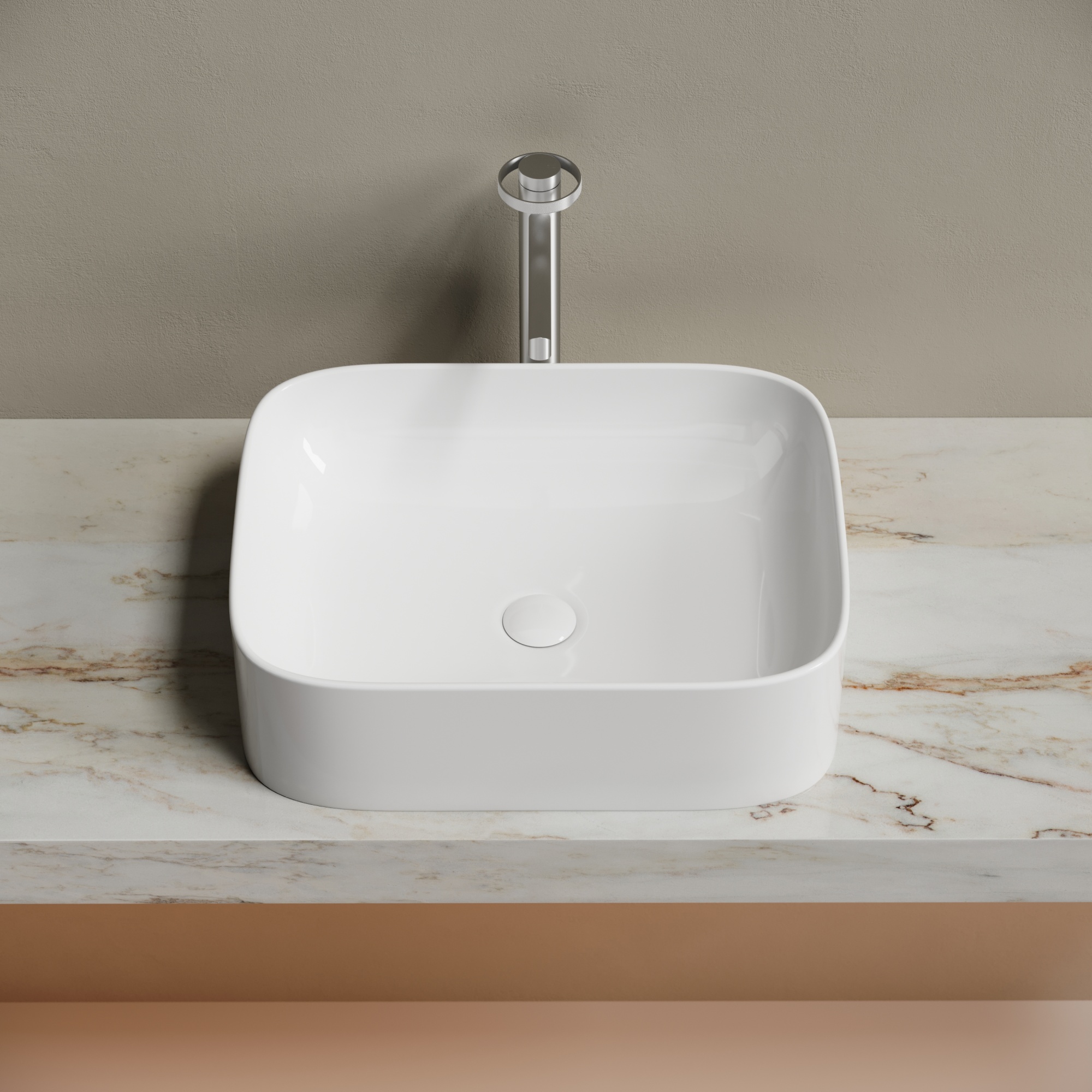 Умывальник чаша накладная прямоугольная element 505x380x150мм