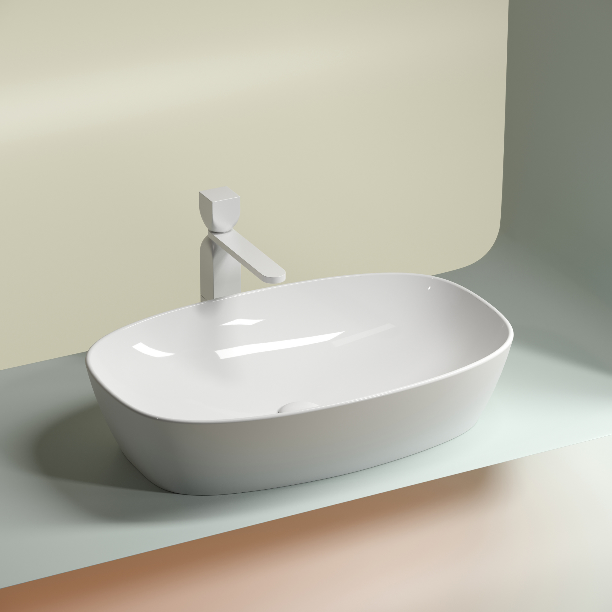 Умывальник чаша накладная овальная element 600x380x138мм