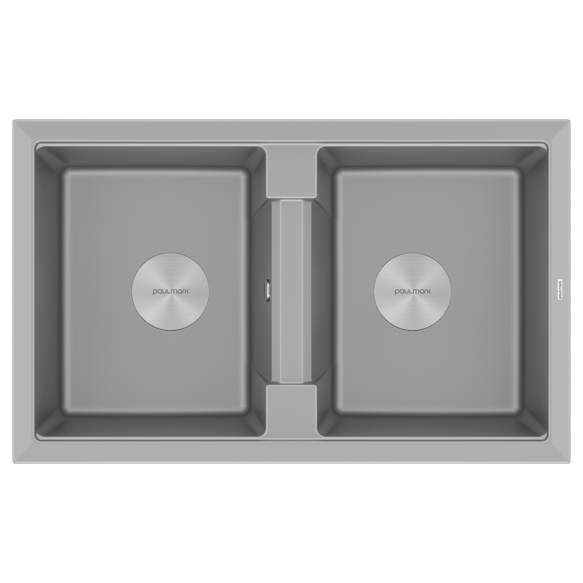 Мойка tandem 80/2, it-granit, pm238150-grm, серый металлик, 810х500 мм, paulmark