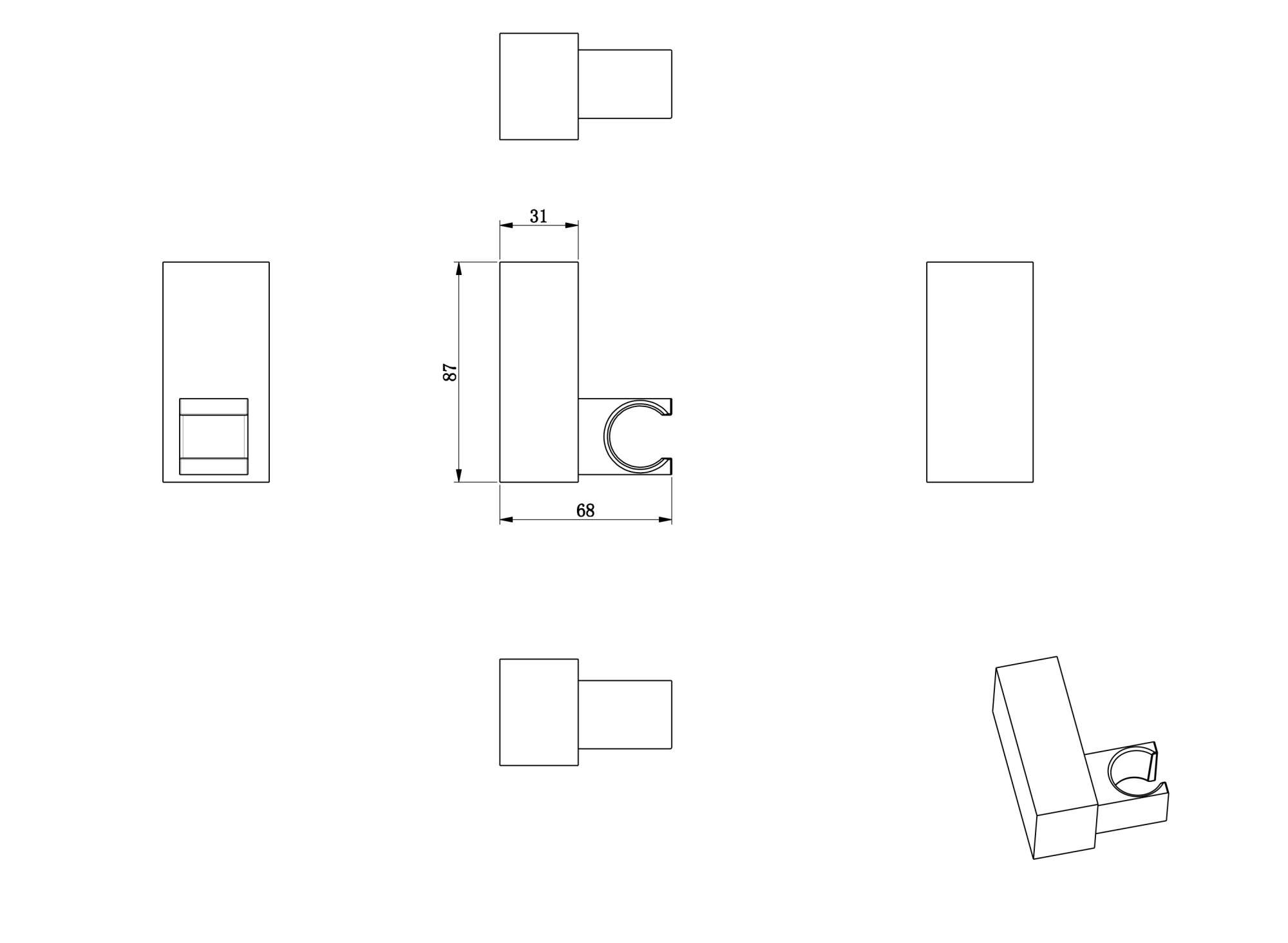 Настенный держатель wonzon & woghand, брашированное золото (ww-994201-bg)