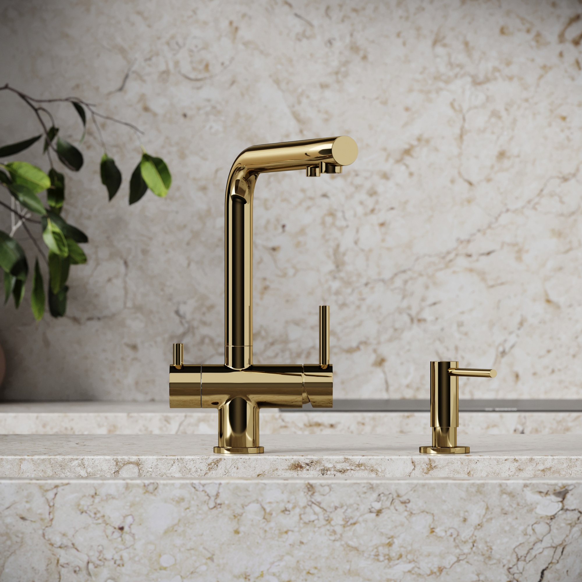 Смеситель для кухни SANCOS Foster с возможностью подключения фильтра для воды, цвет полированное золото, арт. SC4014ZG