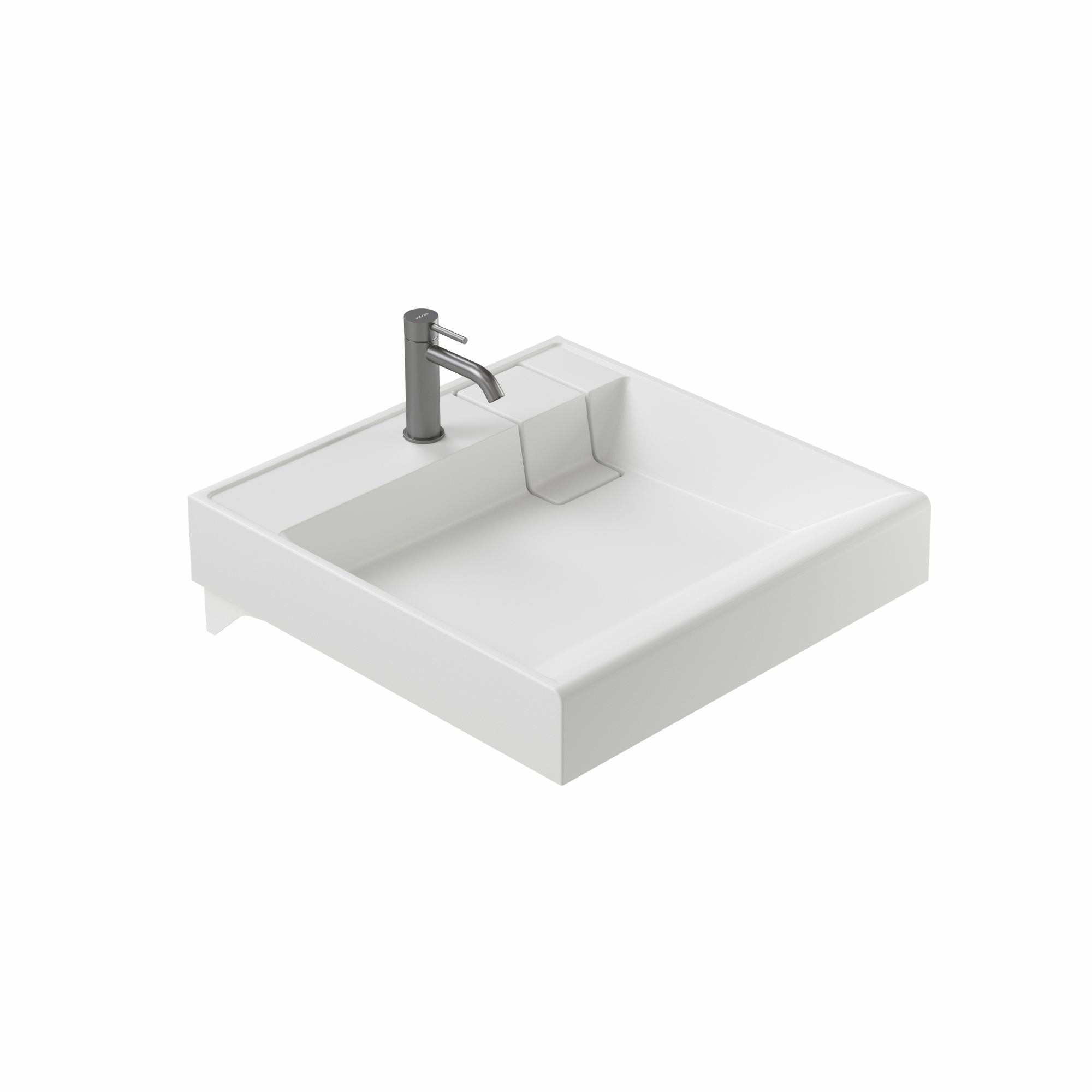 Раковина над стиральной машиной ceramicanova quattro 600x600x123 мм, с кронштейнами, белый, арт. cn0101