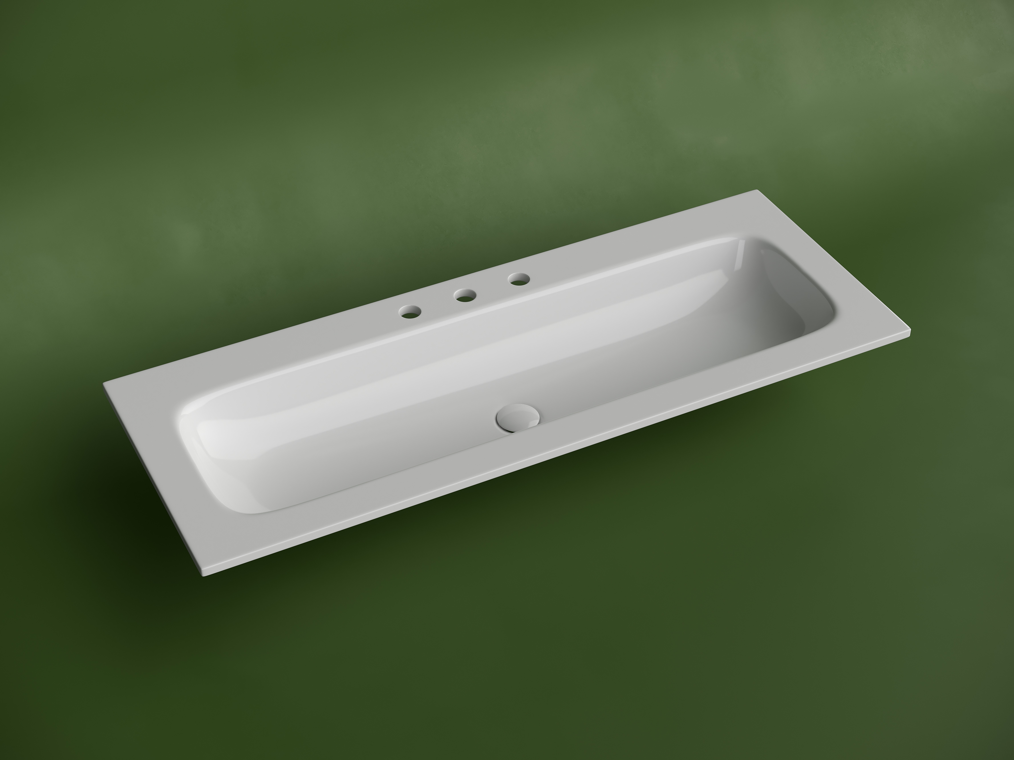 Раковина накладная мебельная grace прямоугольная 1210x457x137 с тремя отверстиями под смеситель цвет белый cn7024