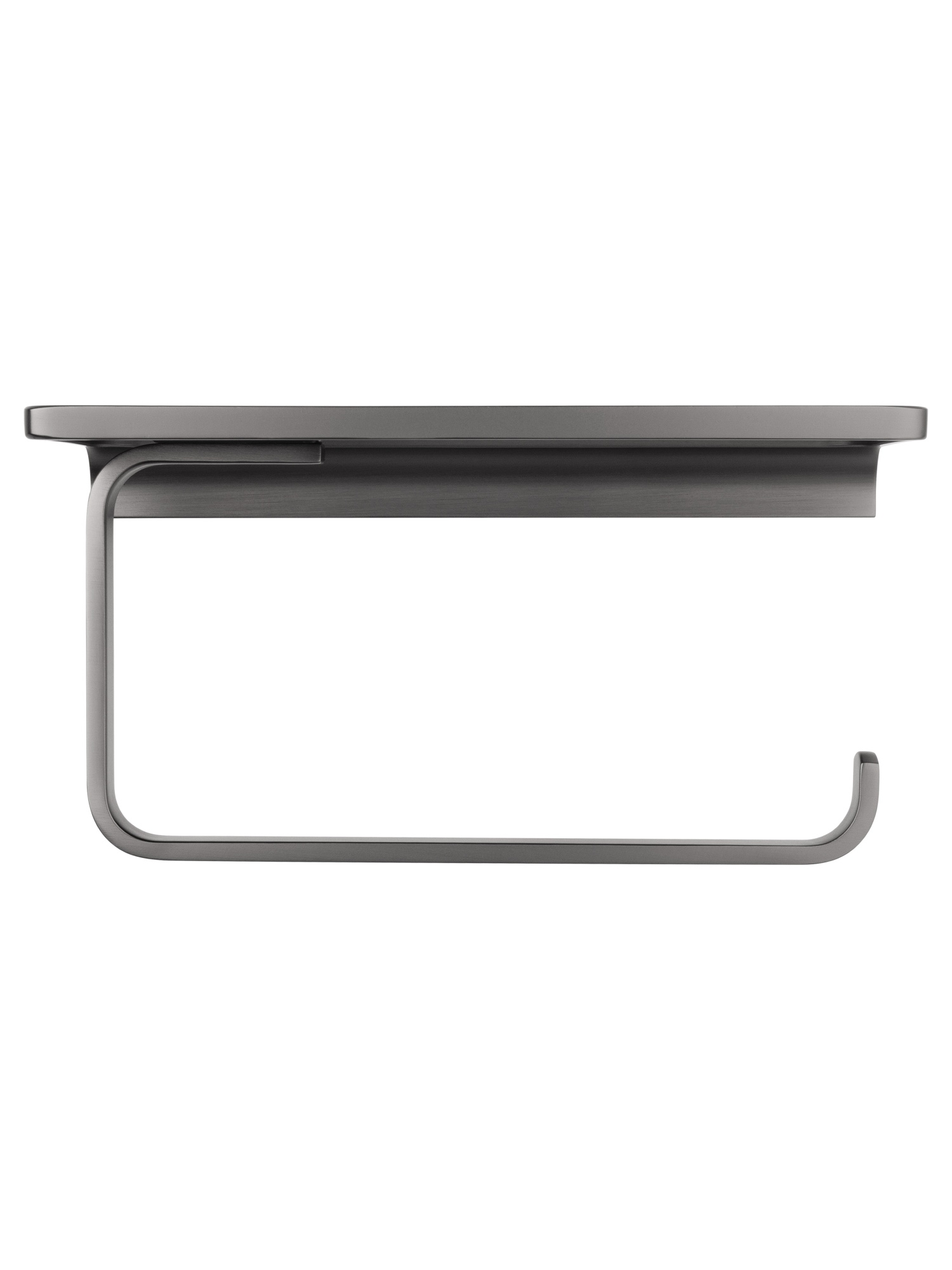 Держатель для туалетной бумаги с полкой wonzon & woghand eclipse, темный графит (ww-9126-bgm)