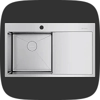 прямоугольные с крылом мойки