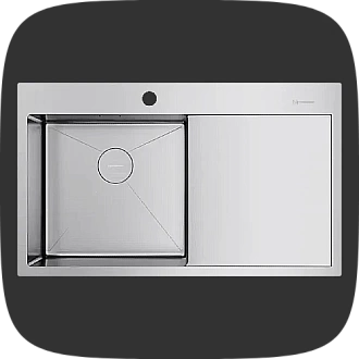 прямоугольные с крылом мойки