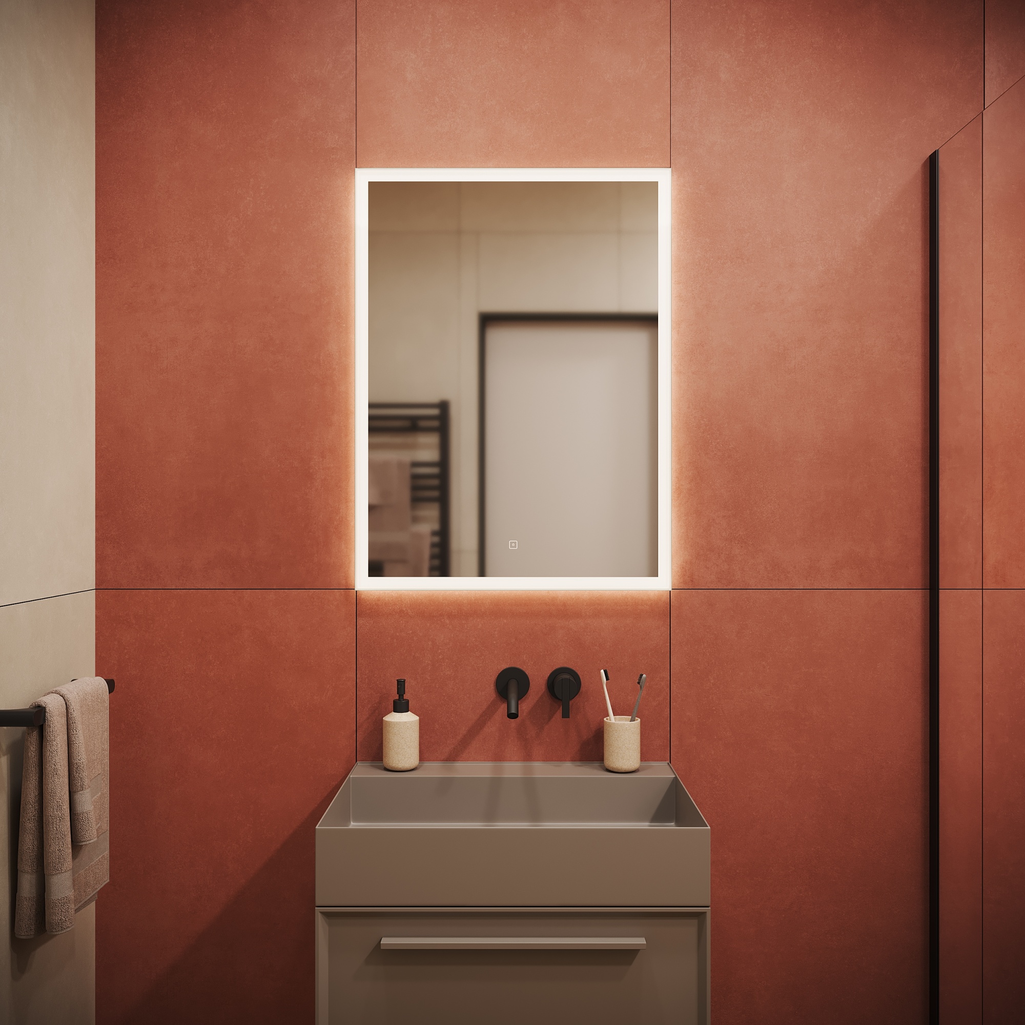 Зеркало для ванной комнаты  sancos palace 600х800 с подсветкой, арт. pa600