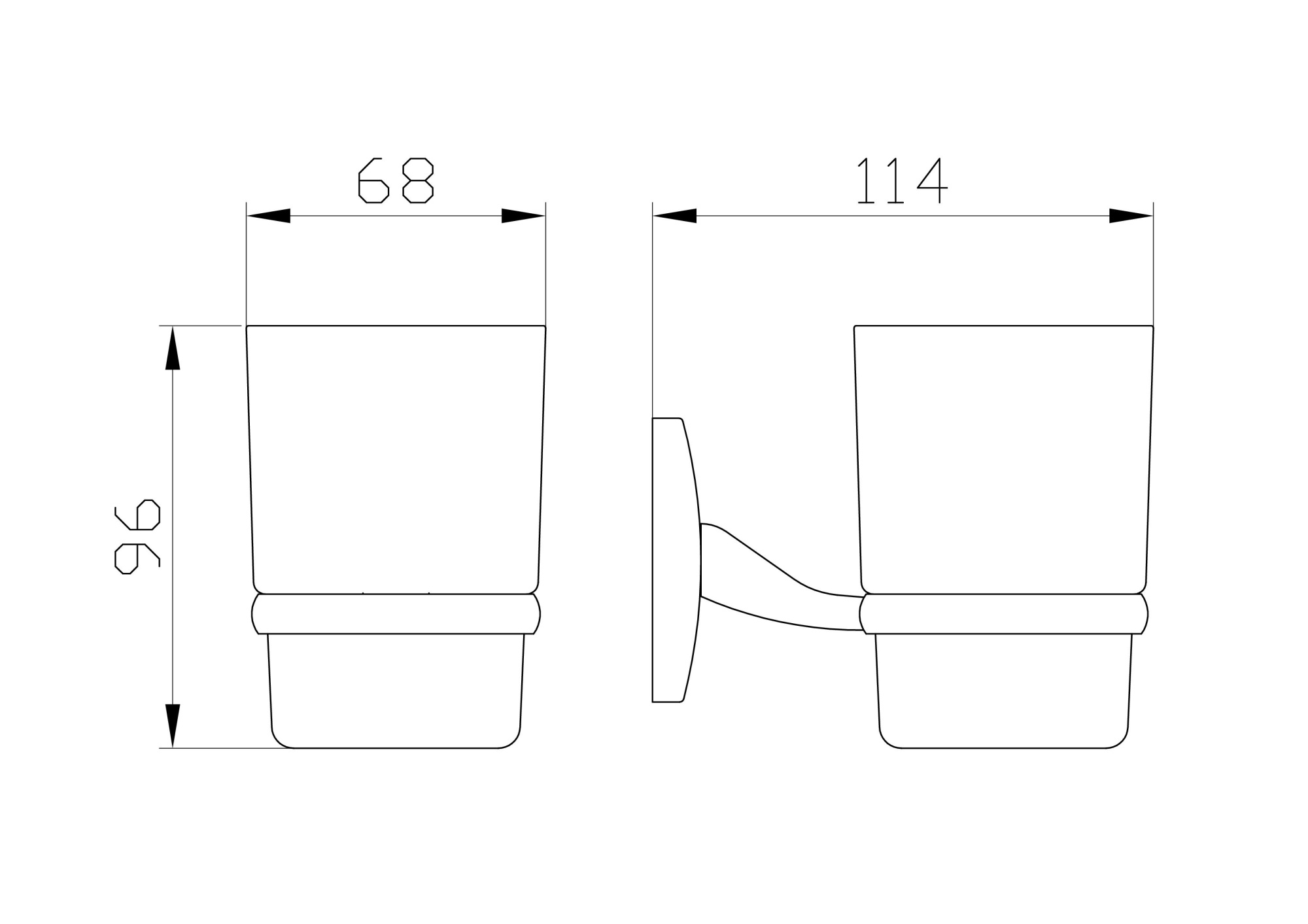 Стакан для зубных щеток с держателем wonzon & woghand porto, хром (ww-1101)