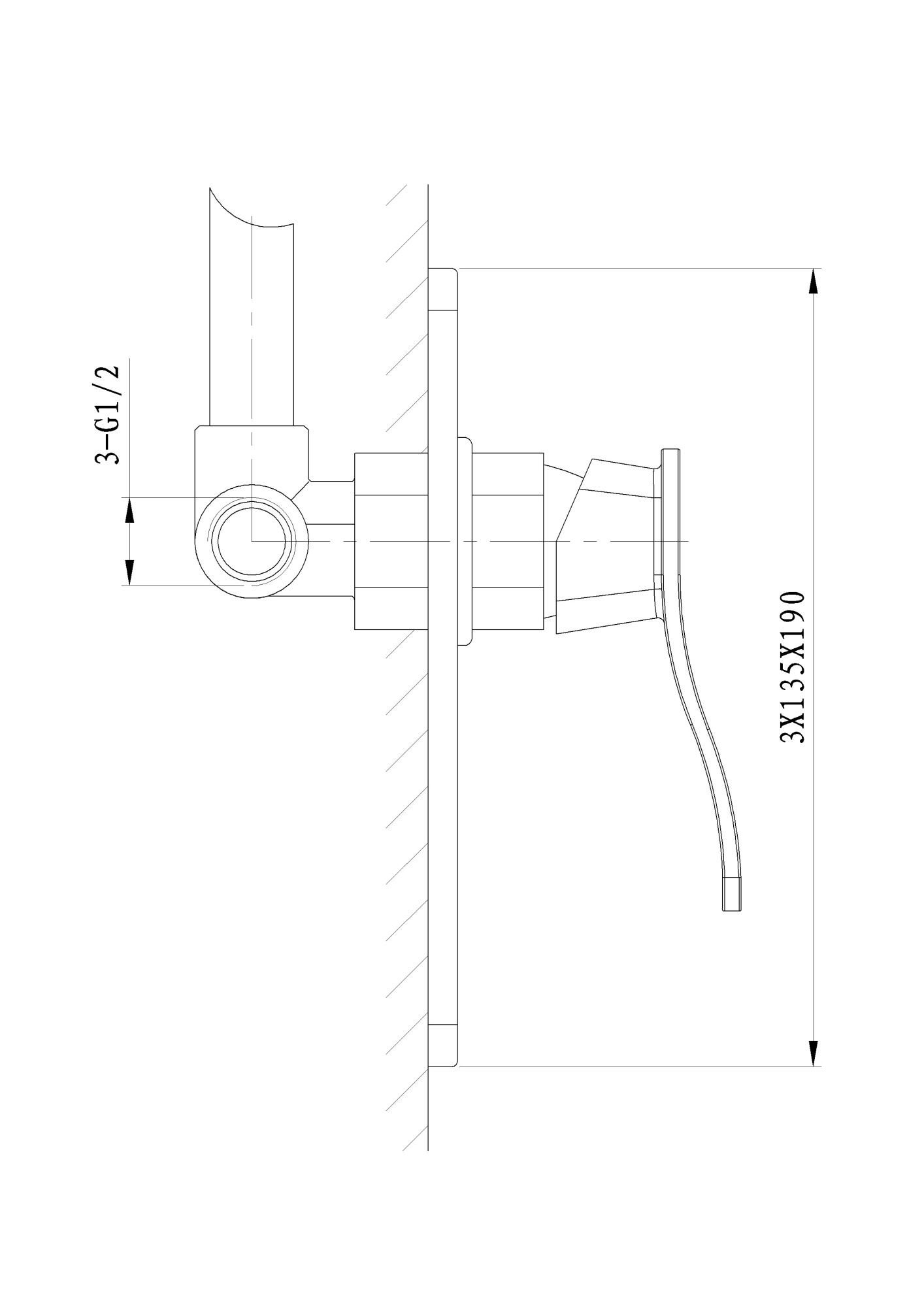 Смеситель для душа встраиваемый wonzon & woghand navia, хром (ww-184700-cr)