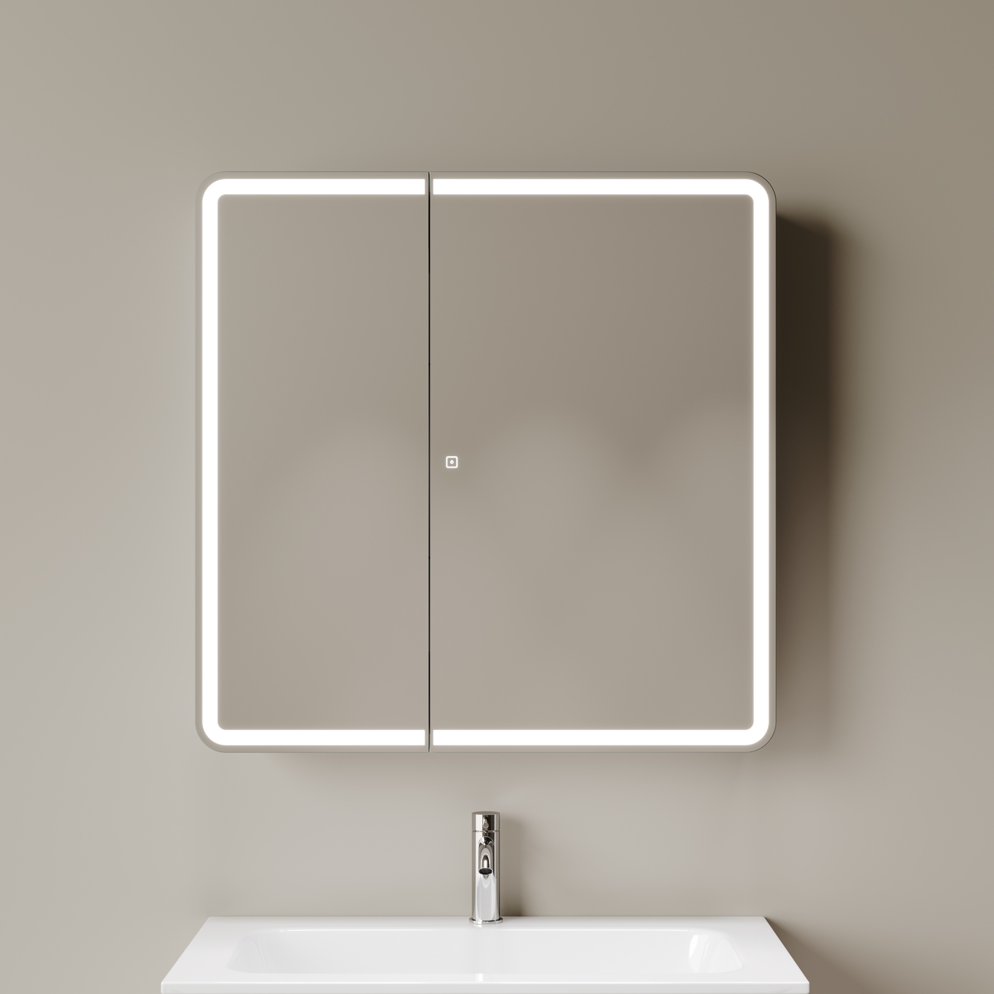 Зеркальный шкаф для ванной комнаты SANCOS Diva 800х149х800, с подсветкой, арт.DIV800