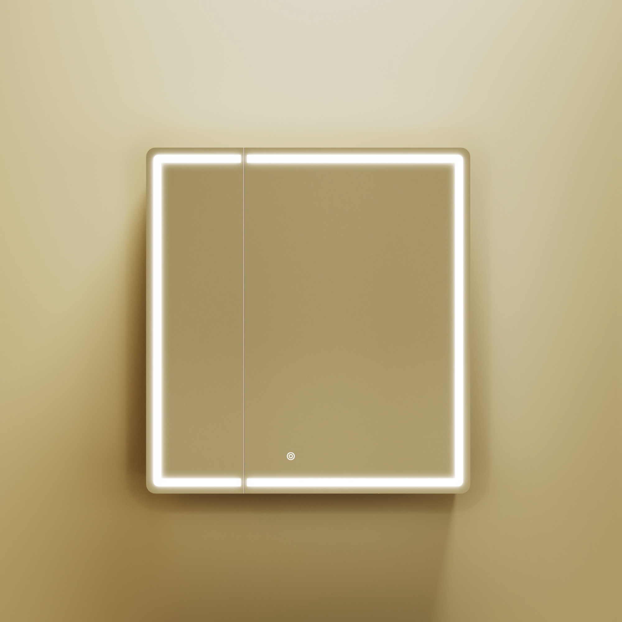 Зеркальный шкаф для ванной комнаты sancos mirror 690x150х740 мм, с led подсветкой, цвет дуб чарльстон, с розеткой, арт. mi70ech