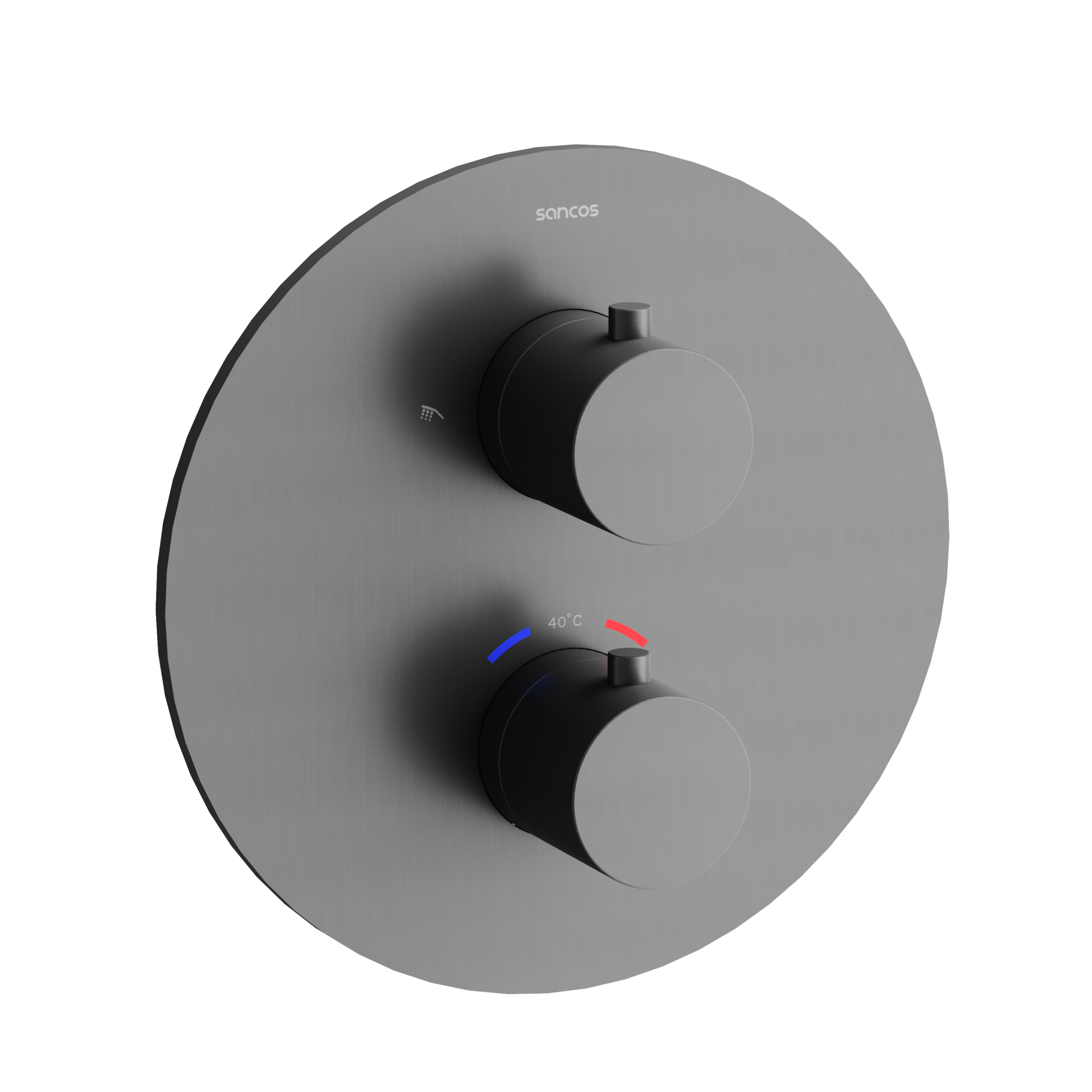 Душевой комплект с термостатом sancos etna, с внутренней частью, вороненая сталь арт. sc9010gg Душевой комплект с термостатом sancos etna, с внутренней частью, вороненая сталь арт. sc9010gg