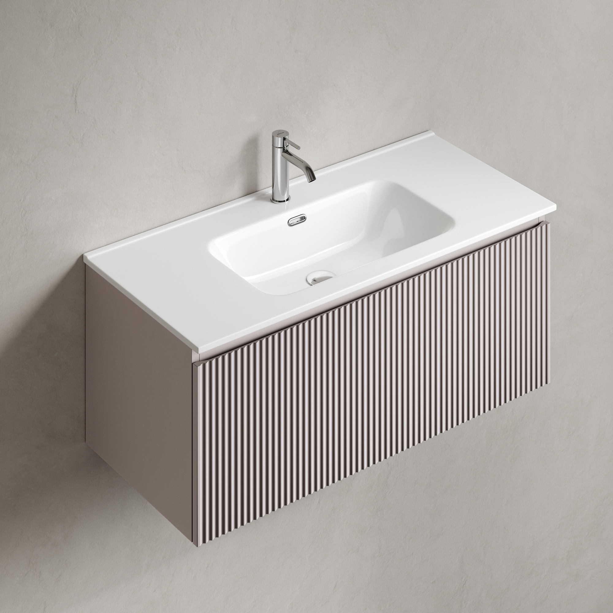 Тумба подвесная SANCOS Snob R 1.0 995х445х406, c одним ящиком оснащенным доводчиками, Doha Soft , арт.SNR1.0100SM