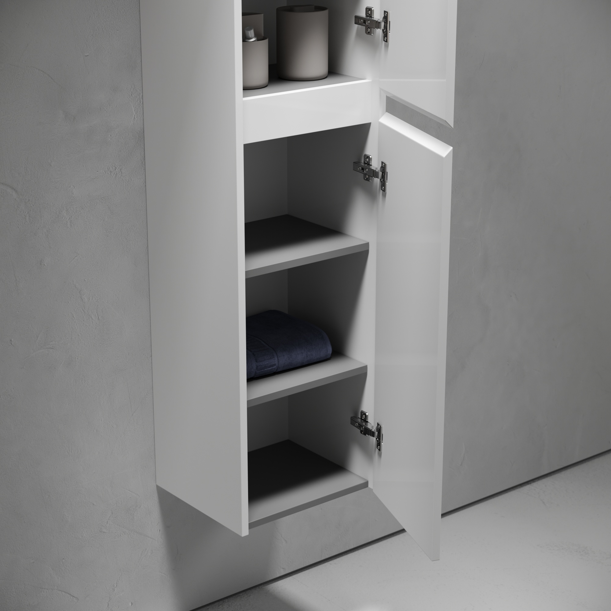 Шкаф-пенал sancos libra подвесной белый глянец, 350х300х1600 мм, арт. plb35w