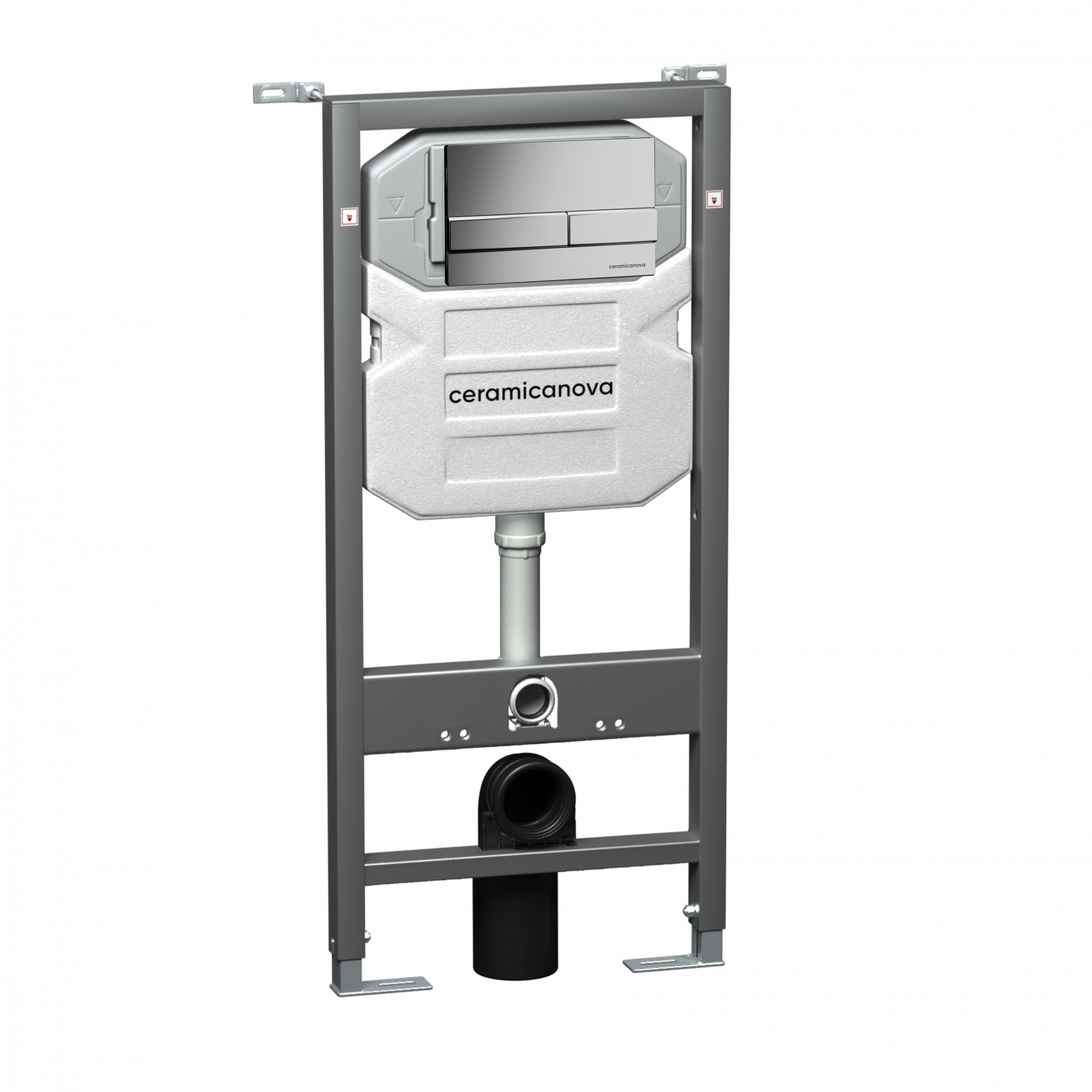 Система инсталляции для унитазов ceramicanova envision с кнопкой смыва flat цвет хром матовый, креплениями, арт. cn1002m