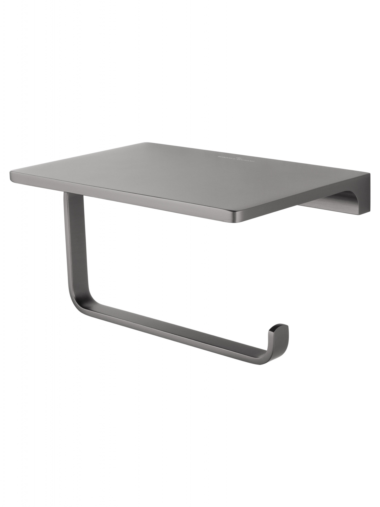 Держатель для туалетной бумаги с полкой wonzon & woghand eclipse, темный графит (ww-9126-bgm)