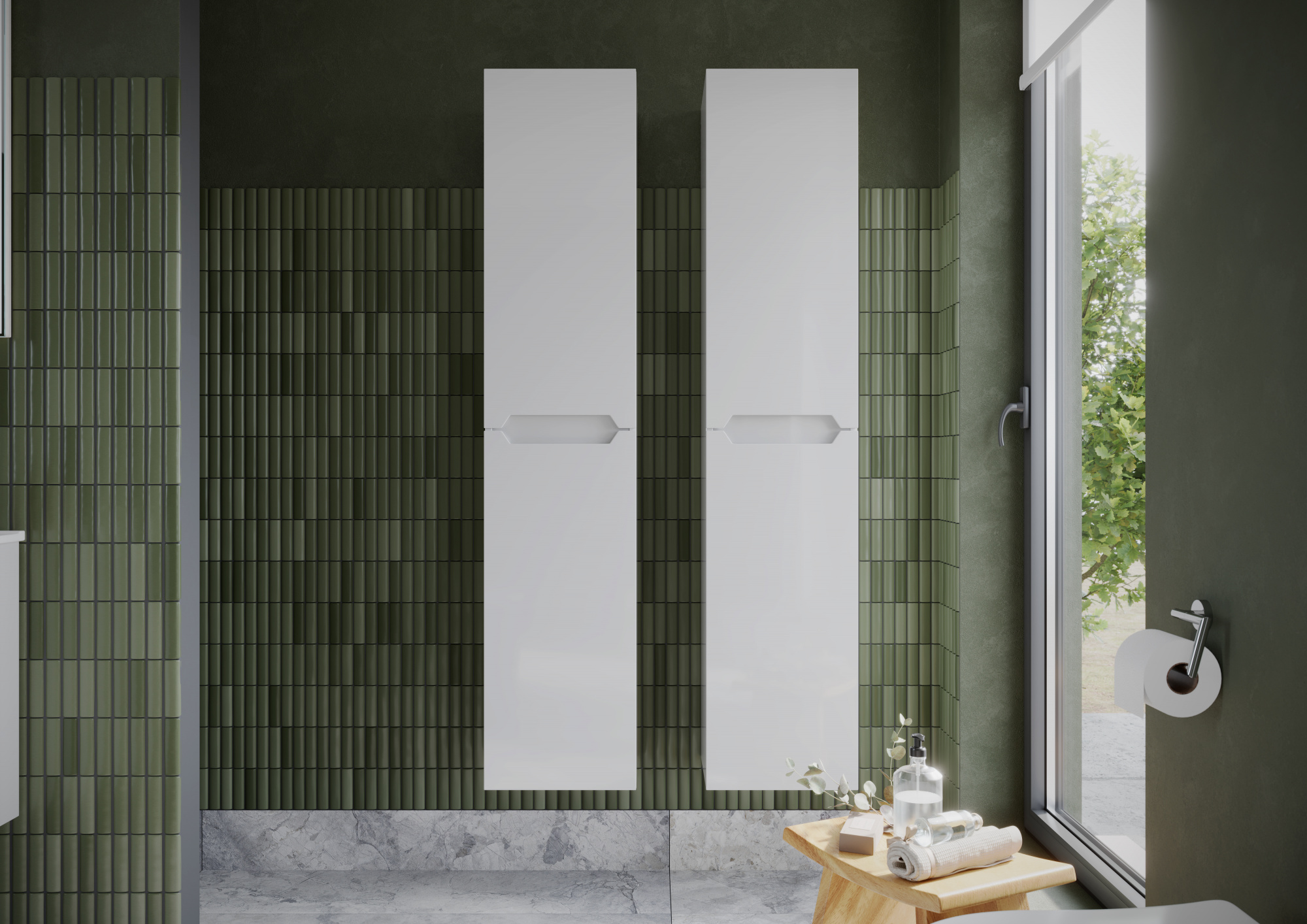 Шкаф-пенал sancos norma 2.0 подвесной белый глянец, 350х350х1650 мм, арт. pnr2.035w