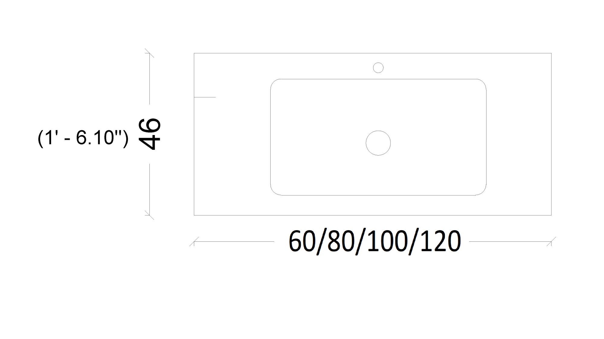 Раковина vallessi 838-080-w mw белый, без отв.