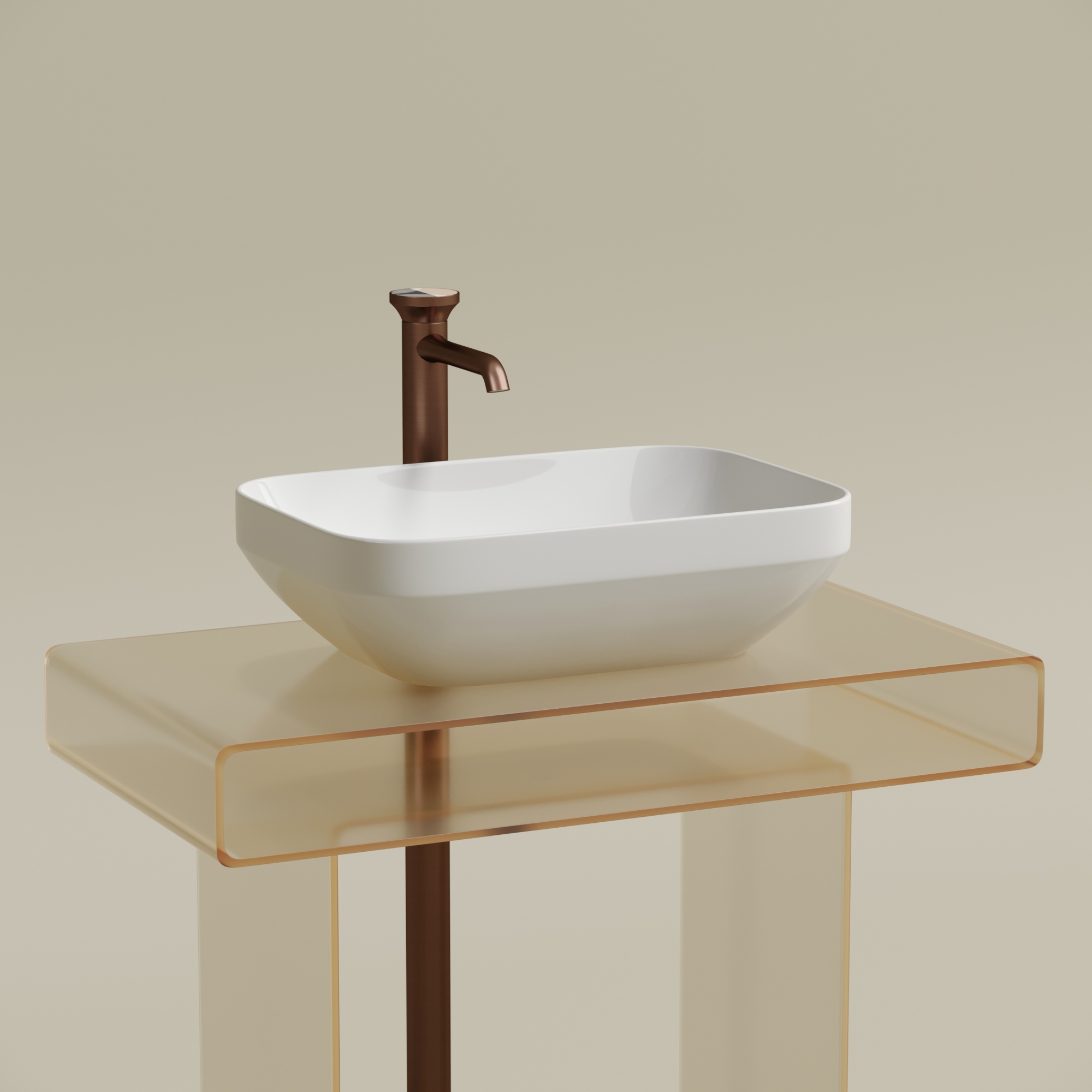 Умывальник чаша накладная прямоугольная element 500x359x145мм