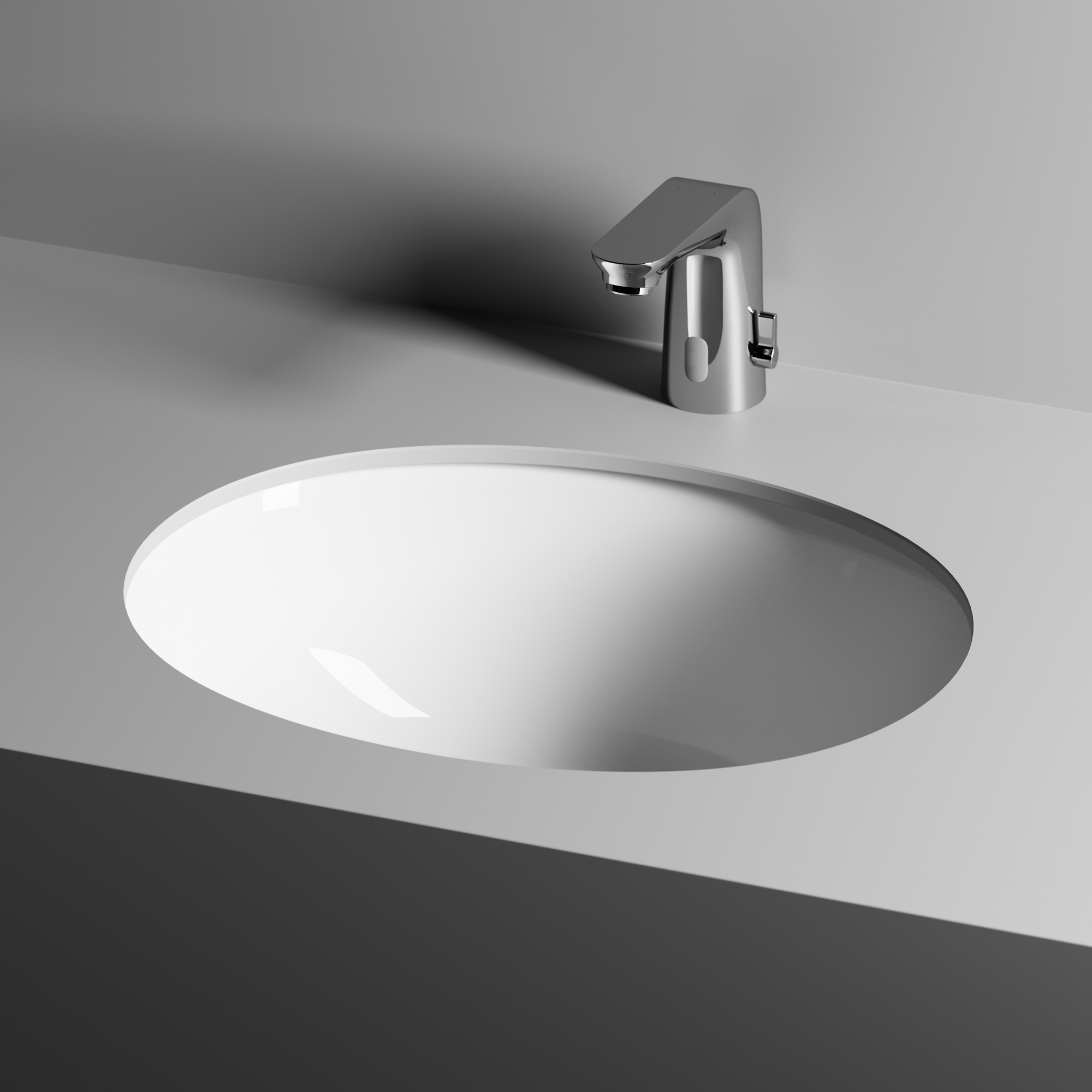 Умывальник овальный встраиваемый под столешницу element 510x420x195мм, с крепежом и шаблоном для установки