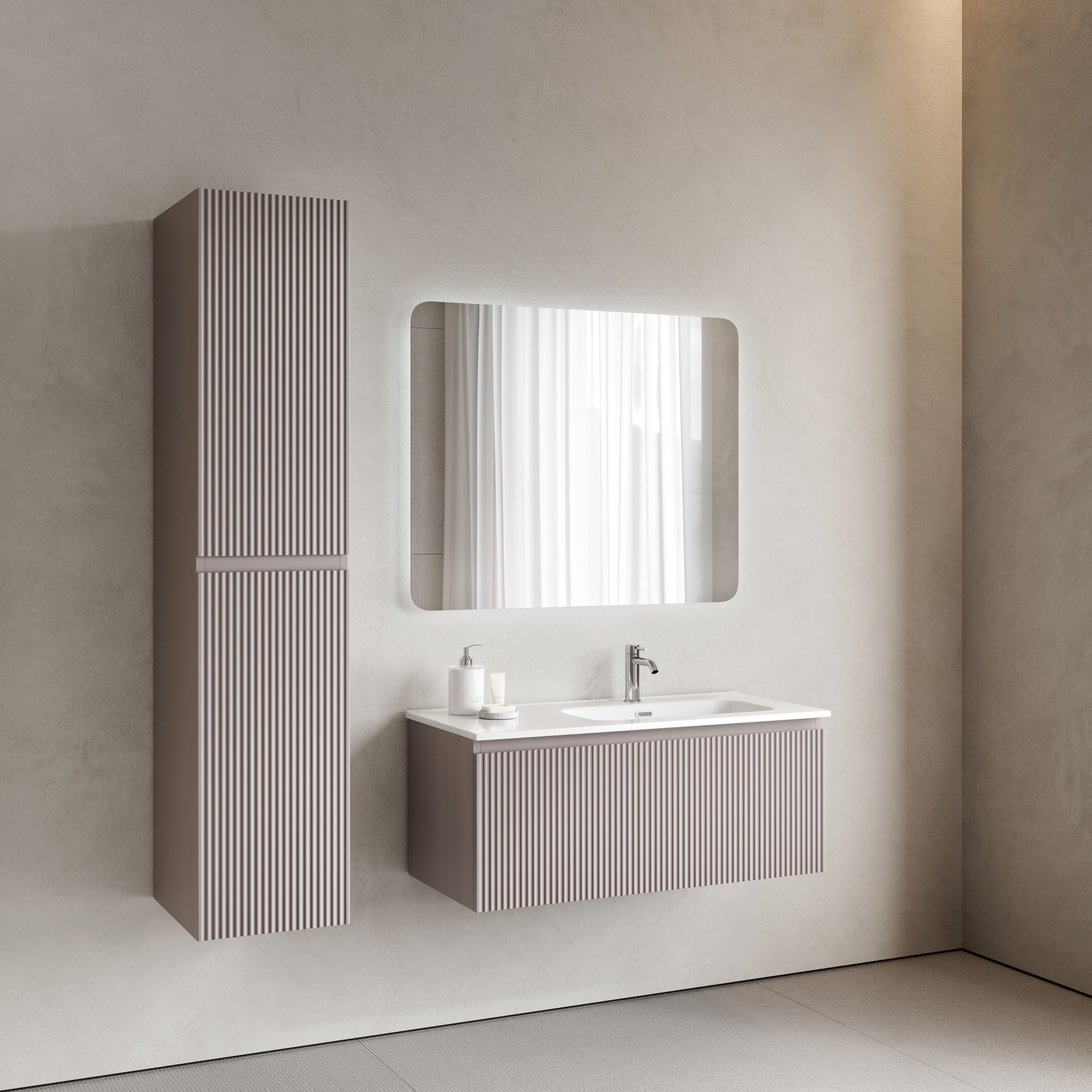 Тумба подвесная SANCOS Snob R 1.0 995х445х406, c одним ящиком оснащенным доводчиками, Doha Soft , арт.SNR1.0100RSM