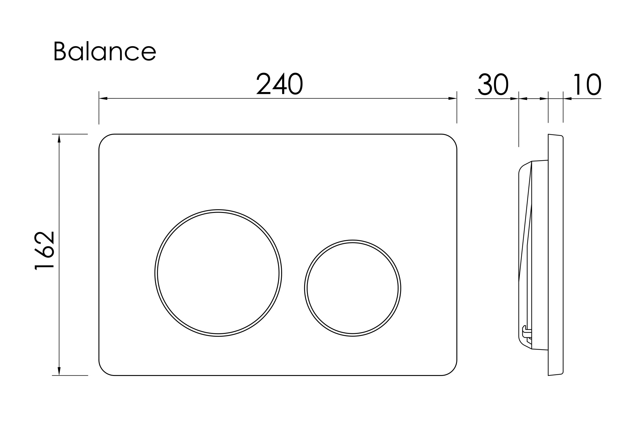 Кнопка смыва balance, клавиши circle, цвет хром матовый,арт. cn12-001m