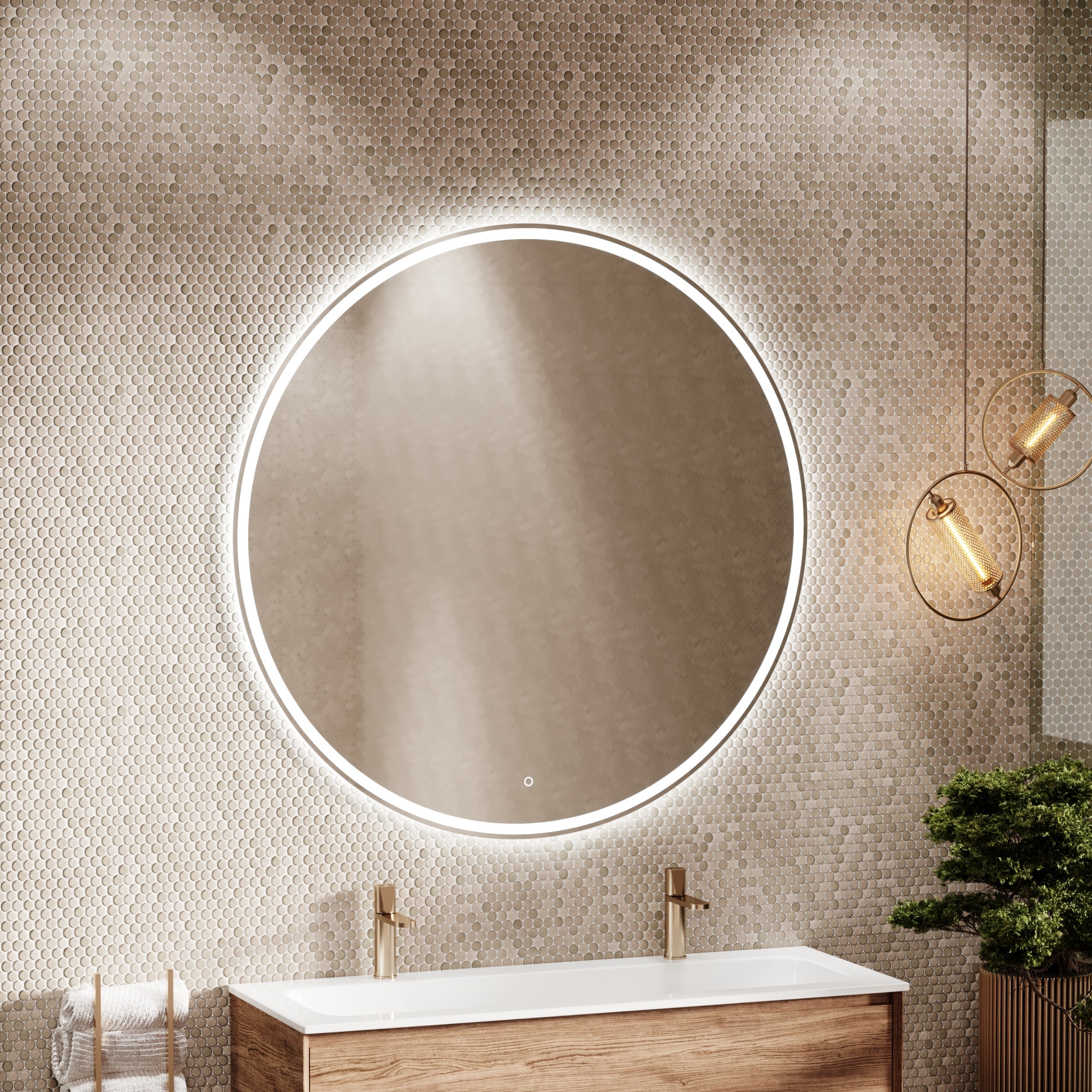 Зеркало для ванной комнаты sancos bella d1200 c подсветкой, арт. be1200