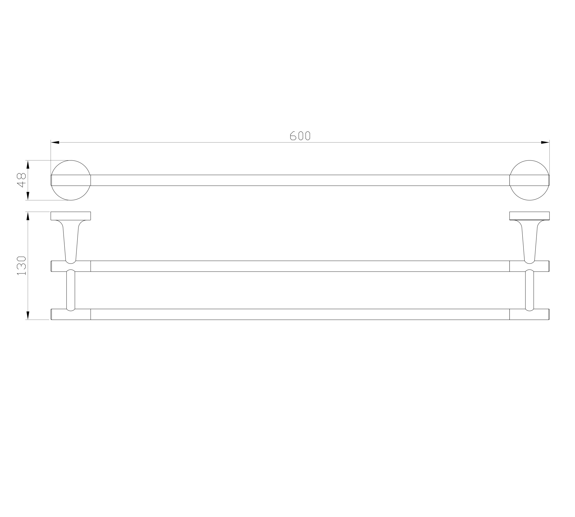 Полотенцедержатель двойной wonzon & woghand simple, хром (ww-6511)