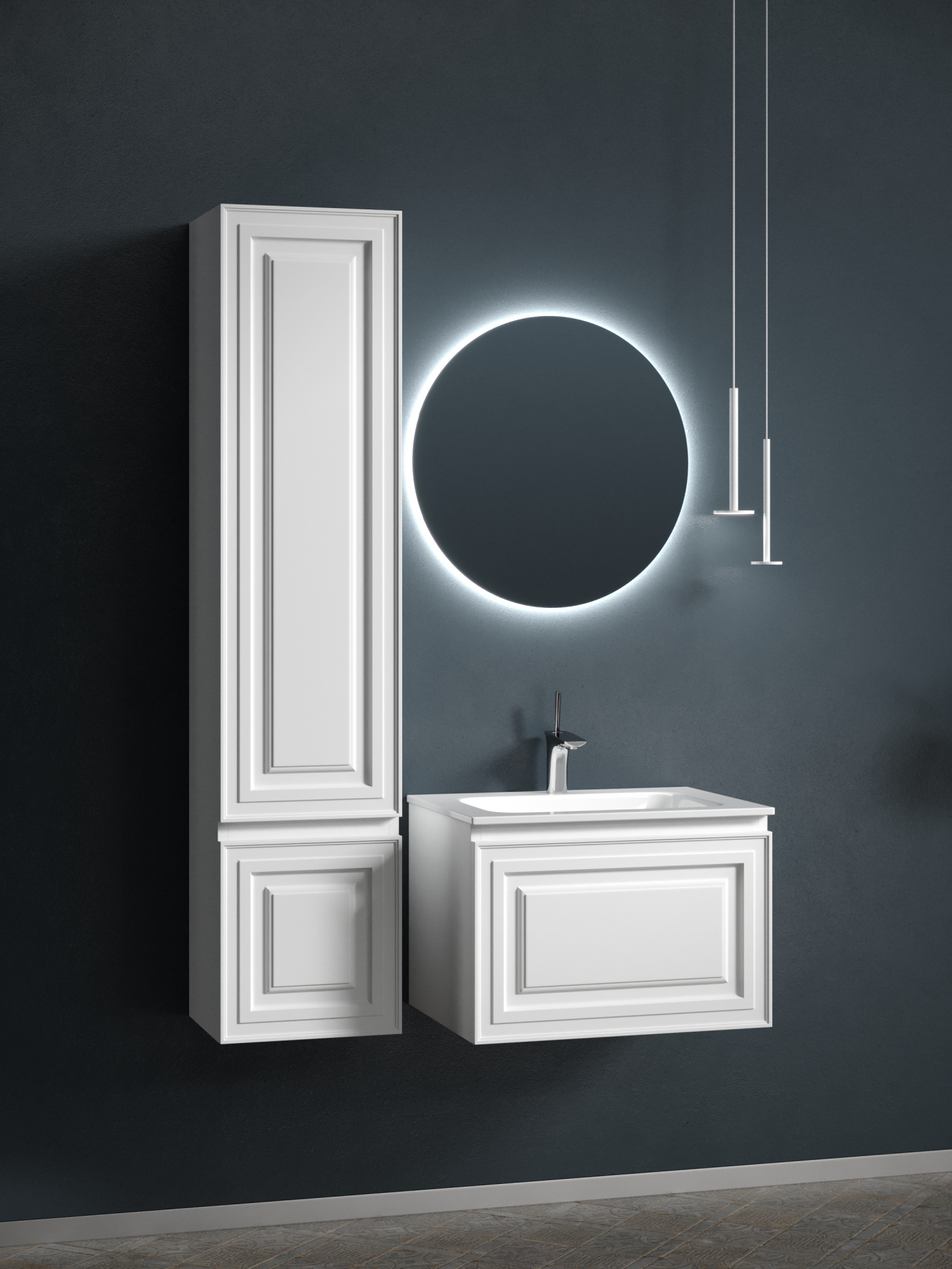 Тумба подвесная sancos very 590х445х406, c одним  ящиком оснащенным доводчиками, bianco , арт.vr60w