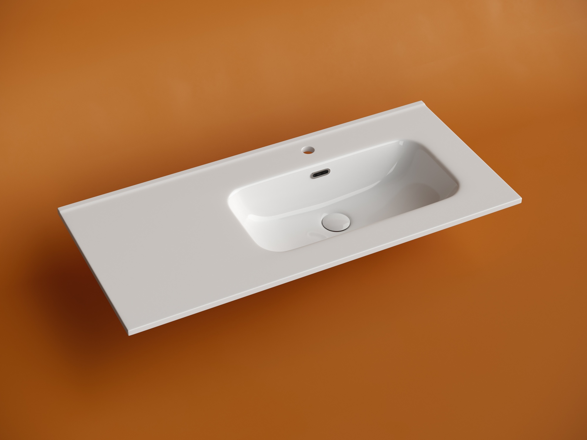 Раковина накладная мебельная element чаша справа с отверстием под смеситель 1010x465x180 мм цвет белый cn7003r