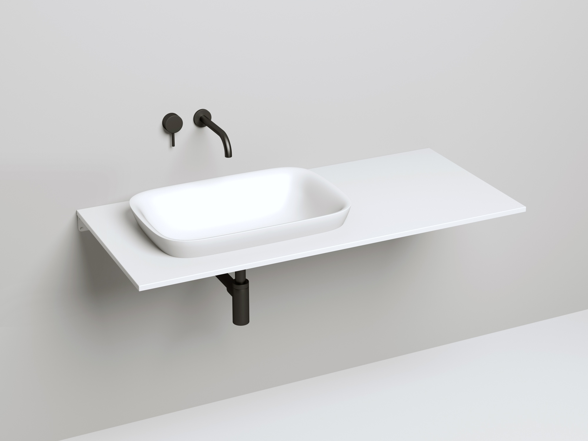 Раковина врезная сверху marea 02 матовая s-stone 598x398x165 белый salini