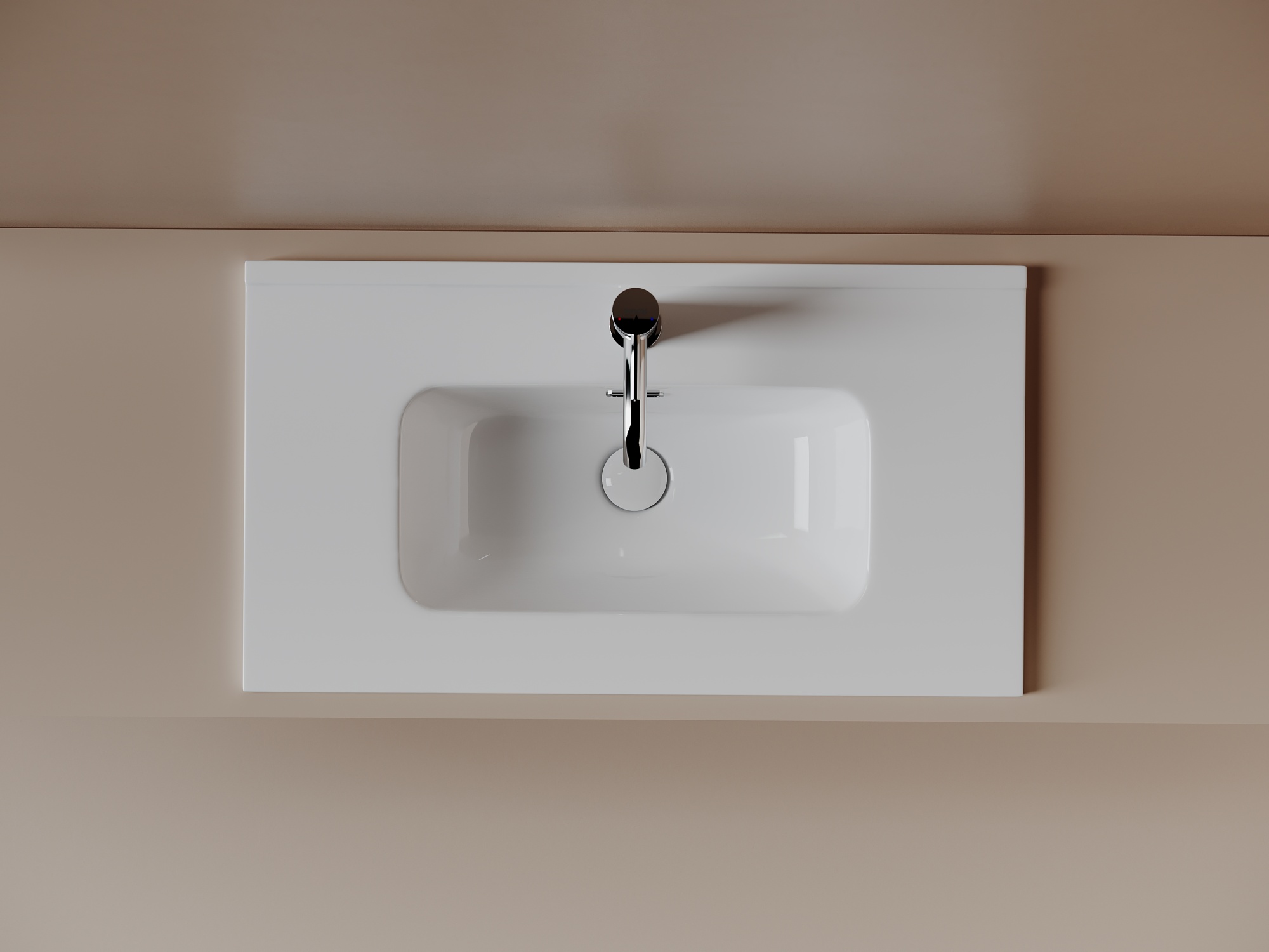 CN7029 Раковина мебельная накладная Compact 710x395x170, цвет белый