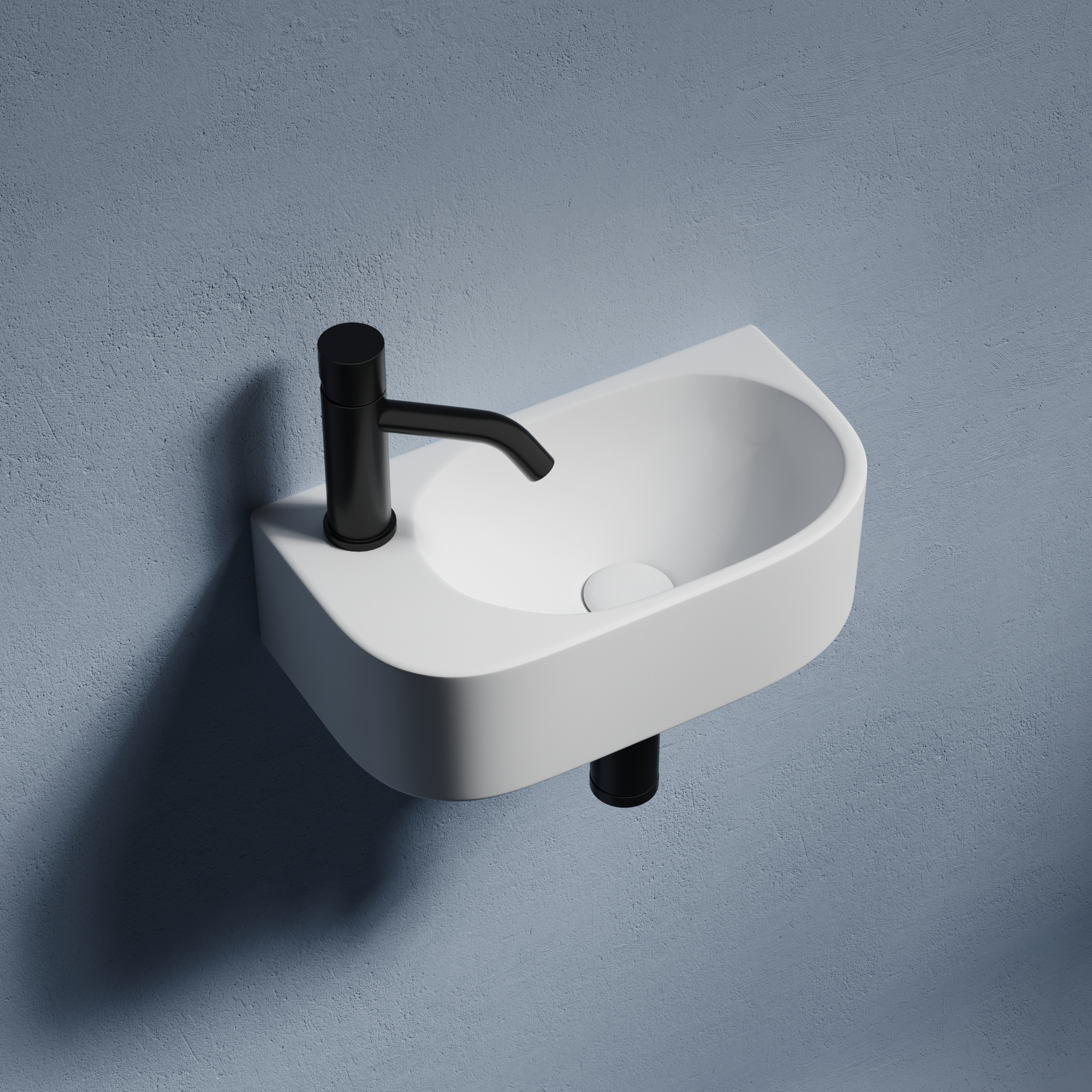 Умывальник подвесной прямоугольный (чаша справа, отверстие под смеситель слева) element 409x224x110мм